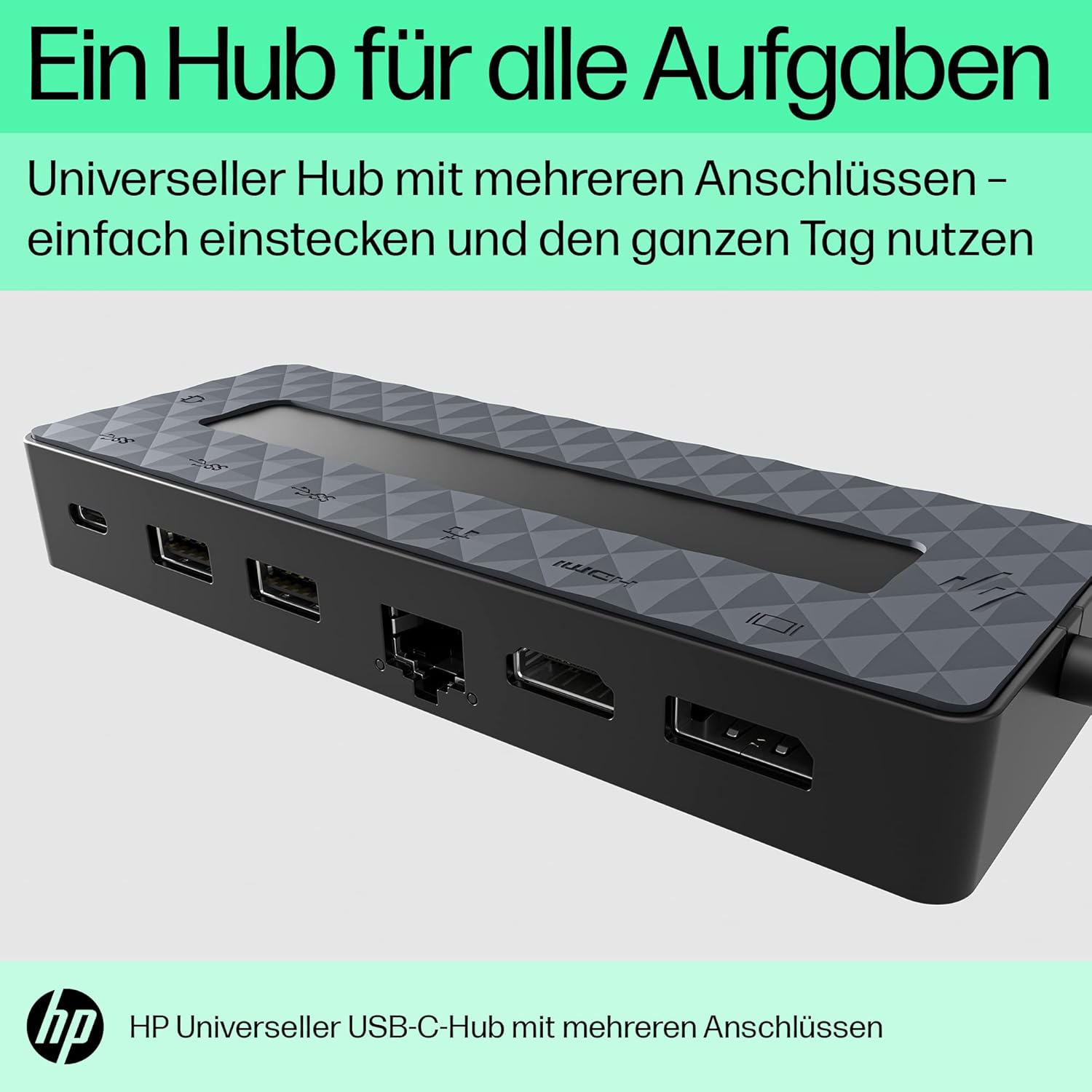 Thumbnail 3 de HP USB-C Multiport Hub – Universeller 7-in-1 Adapter (HDMI 2.0, DP 1.2, 2x USB-A, USB-C Passthrough 65W, Ethernet) Schwarz