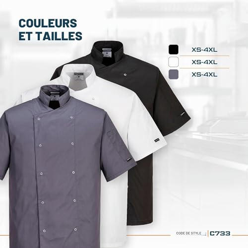 Thumbnail 4 de Veste de cuisine Portwest Cumbria - manches courtes