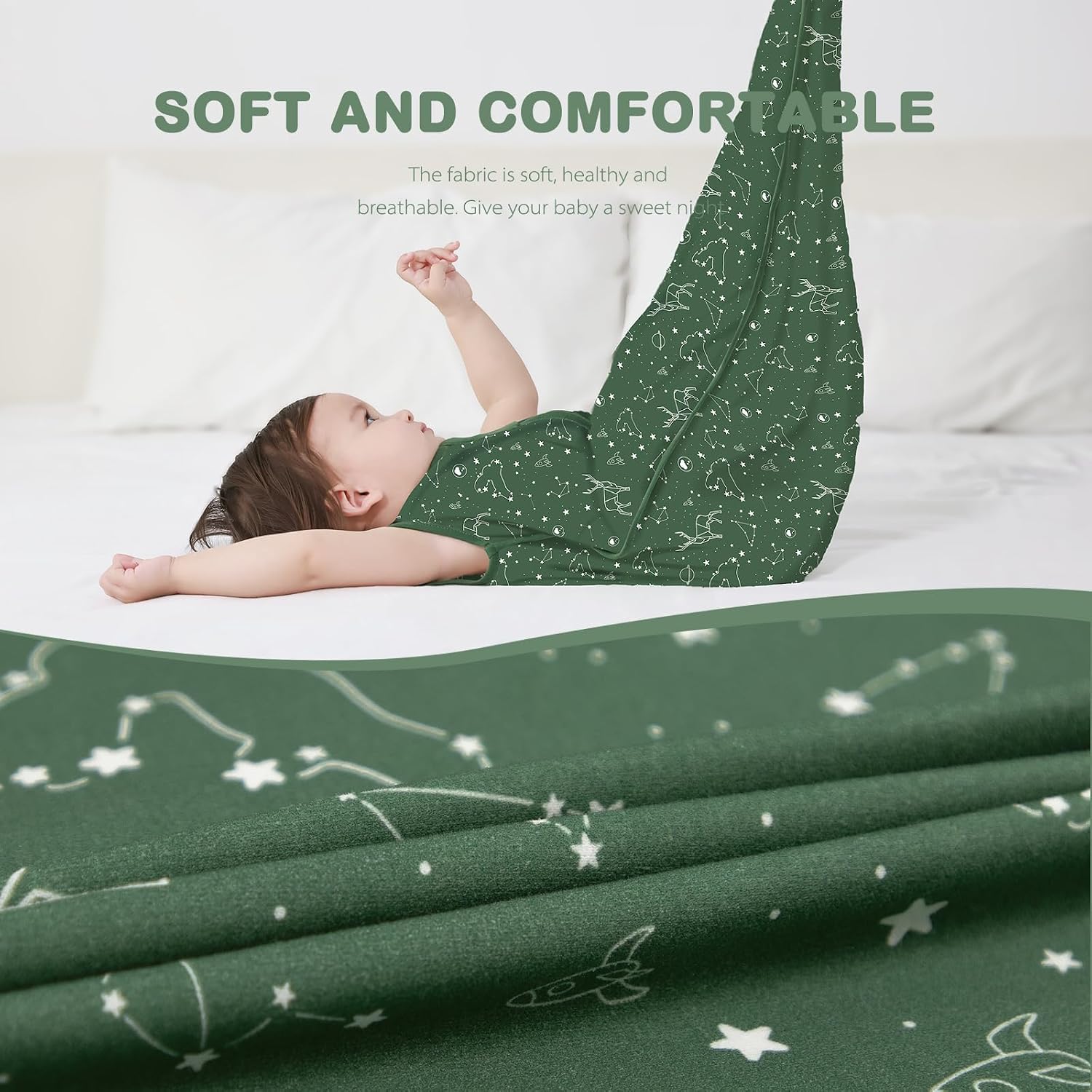 Thumbnail 6 de MIKAFEN 2pc Baby Sleeping Bag 0.5 Tog (Spring & Summer) – 0.5Tog Cotton Sleeveless Sleep Sack