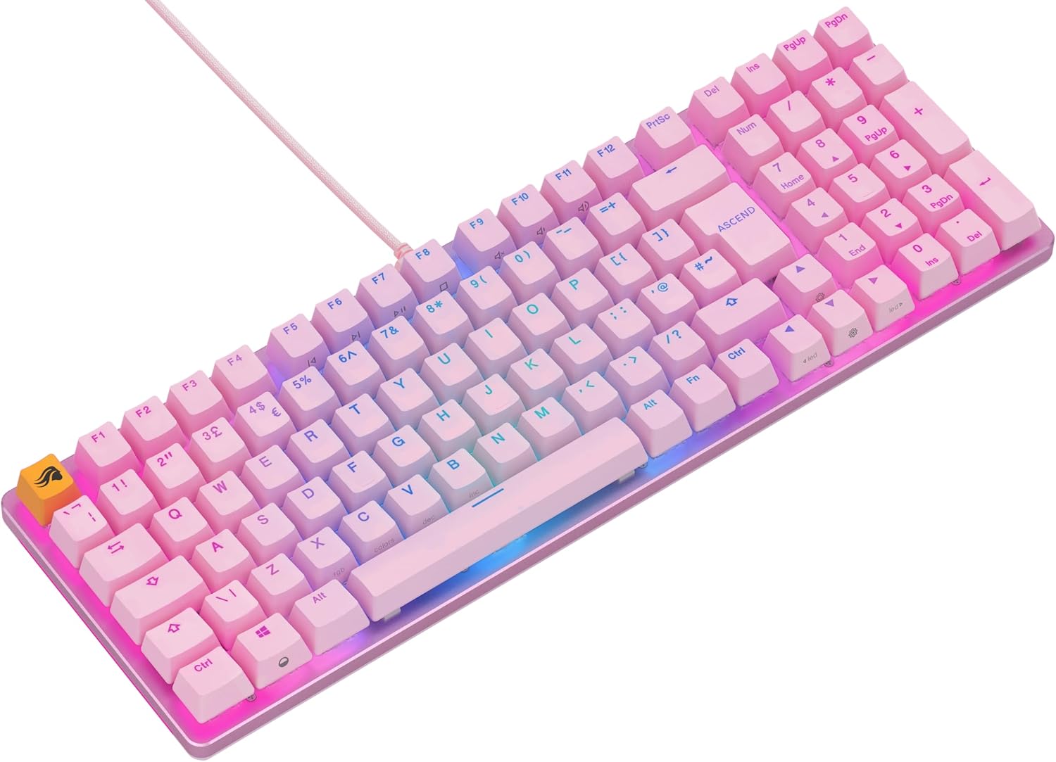Thumbnail 1 de Glorious GMMK 2 Full Size (96%) mechanical keyboard with per-key RGB, aluminium frame and hot-swap Fox switches – Pink, English QWERTY