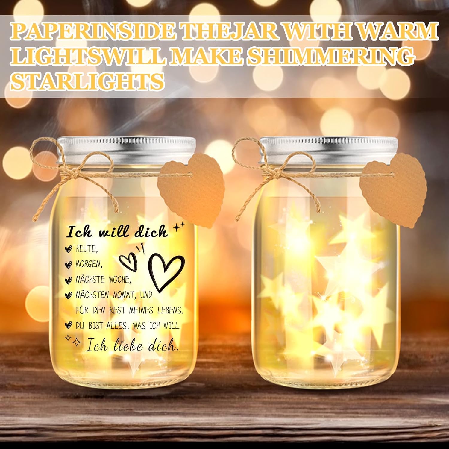 Thumbnail 3 de HSDSH Muttertagsgeschenk – LED-Flaschenlicht als Liebesgeschenk mit Flasche, Lichterkette und Wunschdeko