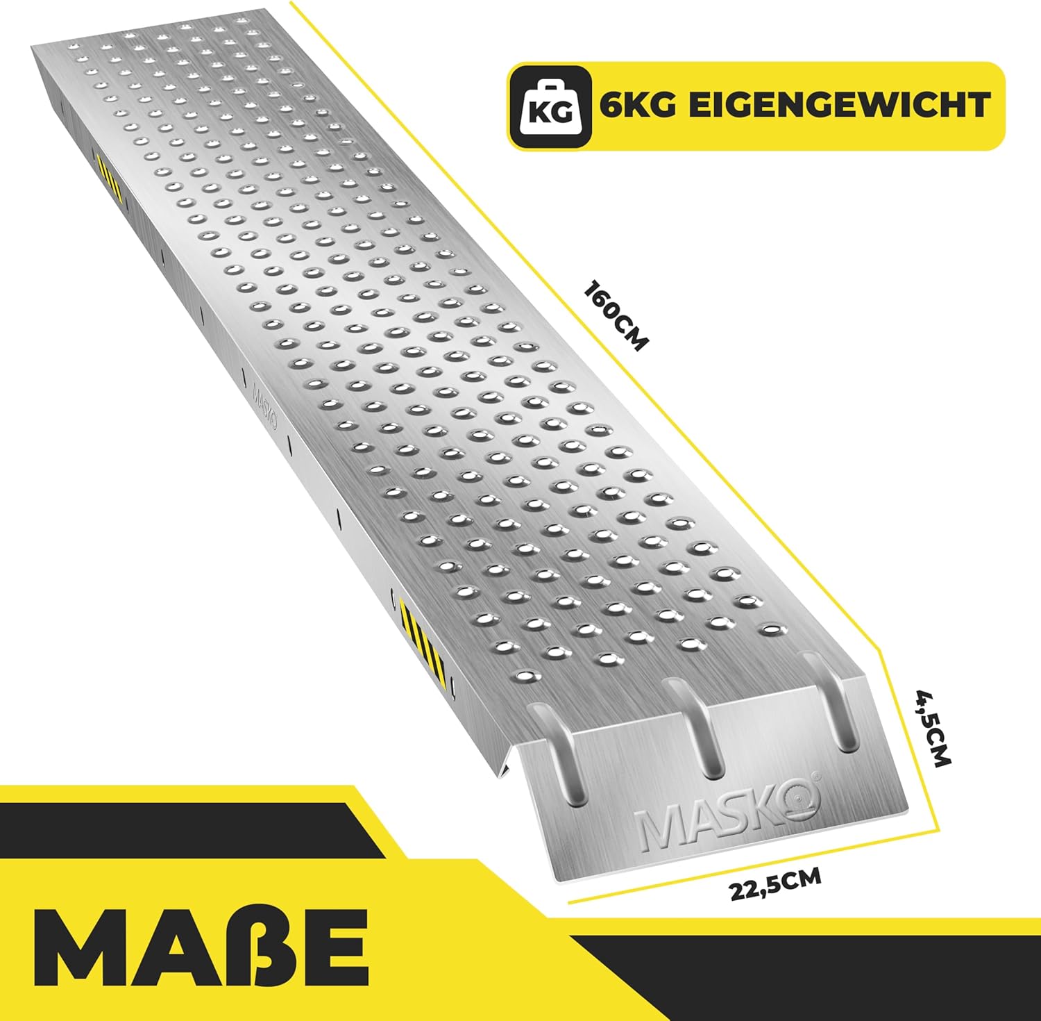 Thumbnail 6 de MASKO 2X Auffahrrampe (verzinkter Stahl) – Verladerampe/Verladeschiene mit Antirutsch, max. 200 kg pro Rampe (400 kg pro Paar)