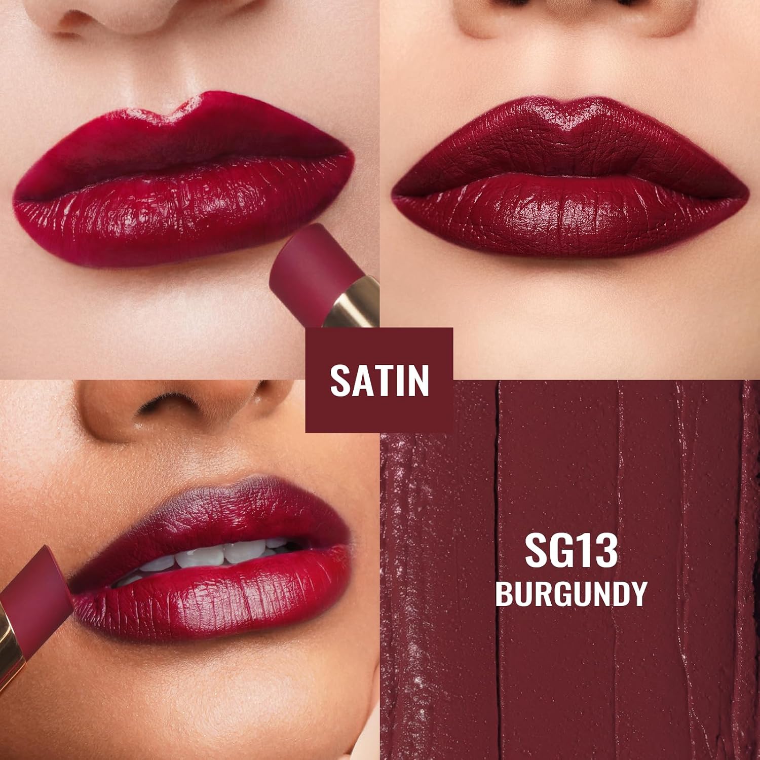 Detalle de Oulac Burgunder Pflegender Lippenstift – rot Matte mit Satin-Finish, pflegend & vegan (SG13)