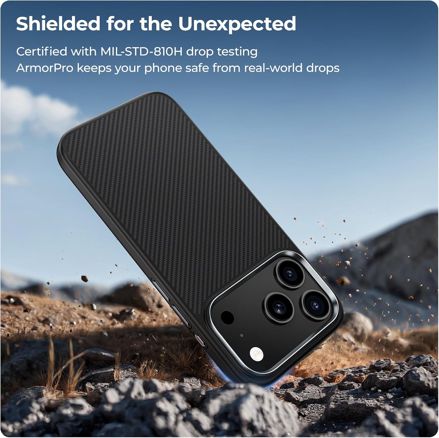 Detalle 2 de BENKS iPhone 18 Pro Kevlar Case with MagSafe, 600D Aramid Fiber and TPU
