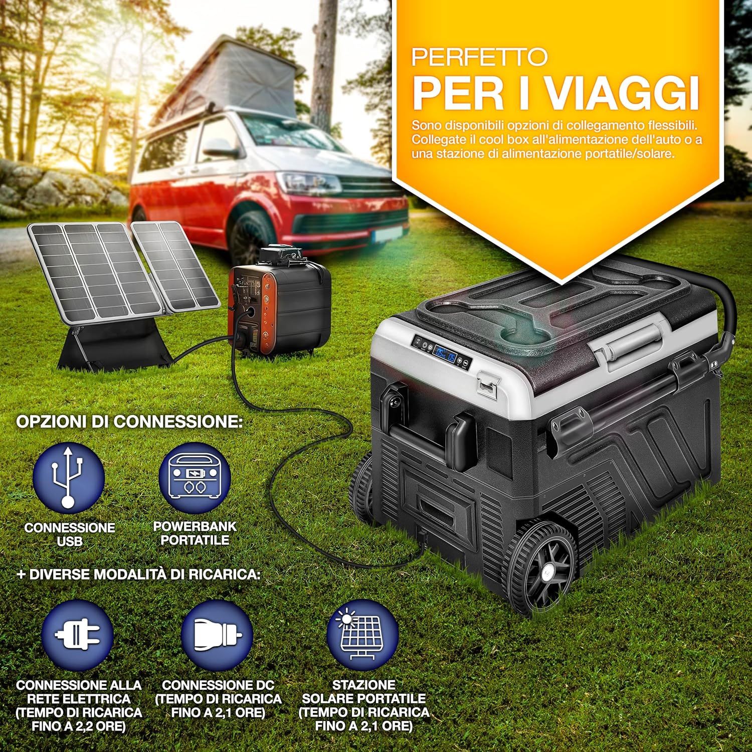 Thumbnail 5 de tillvex® Frigorifero compressore elettrico 50 litri con WiFi e app, 12/24V e 230V