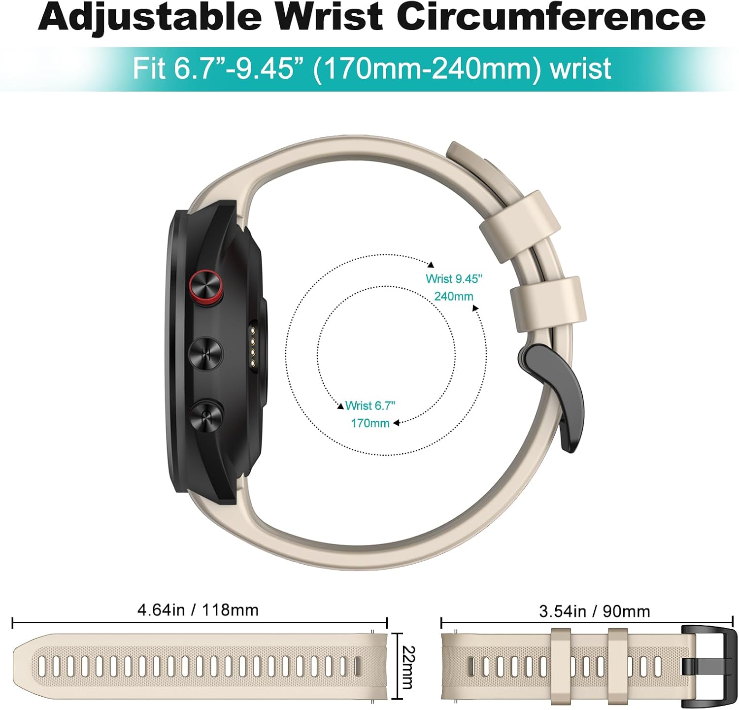 Thumbnail 5 de OVERSTEP Silicone Strap for Garmin Approach S70 47mm