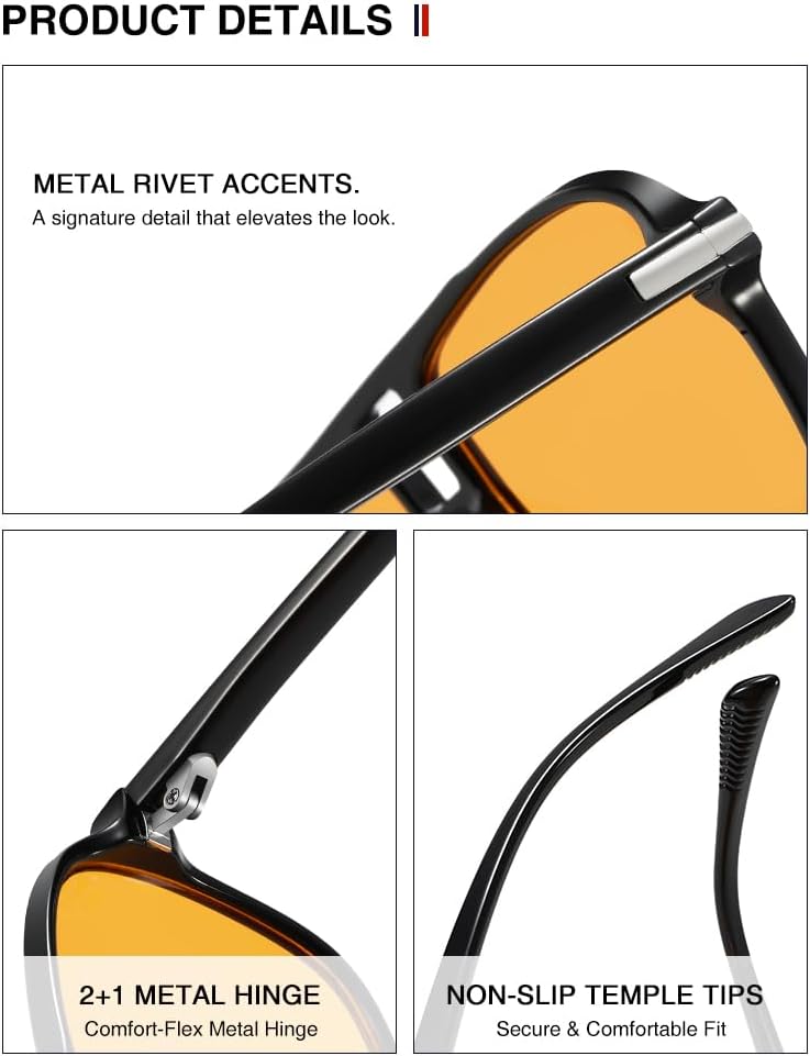 Thumbnail 5 de kimorn Retro Pilot Sunglasses for Women & Men – UV400 Rectangle Shades