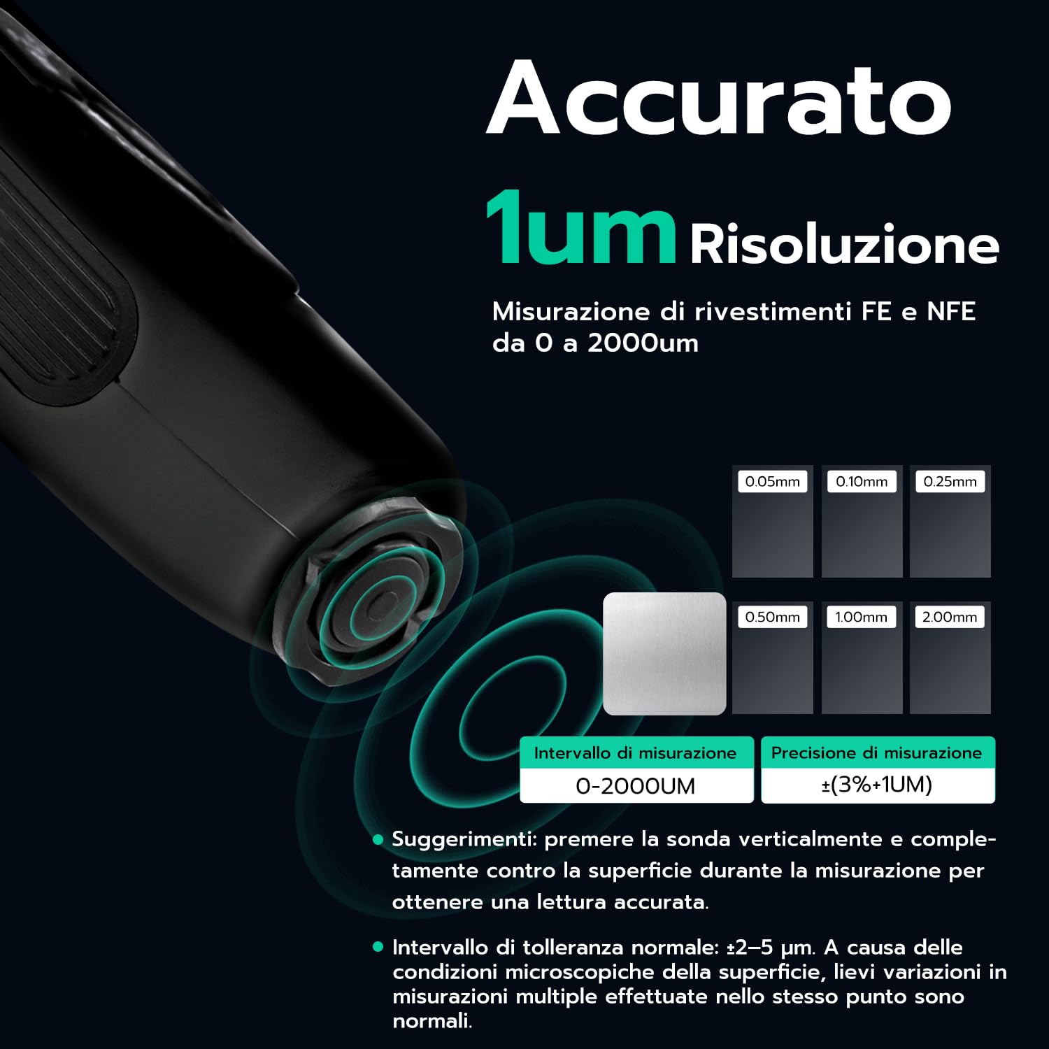 Thumbnail 2 de Tolesum Spessimetro Vernice: Misuratore di Spessore Vernice Digitale per carrozzeria in ferro