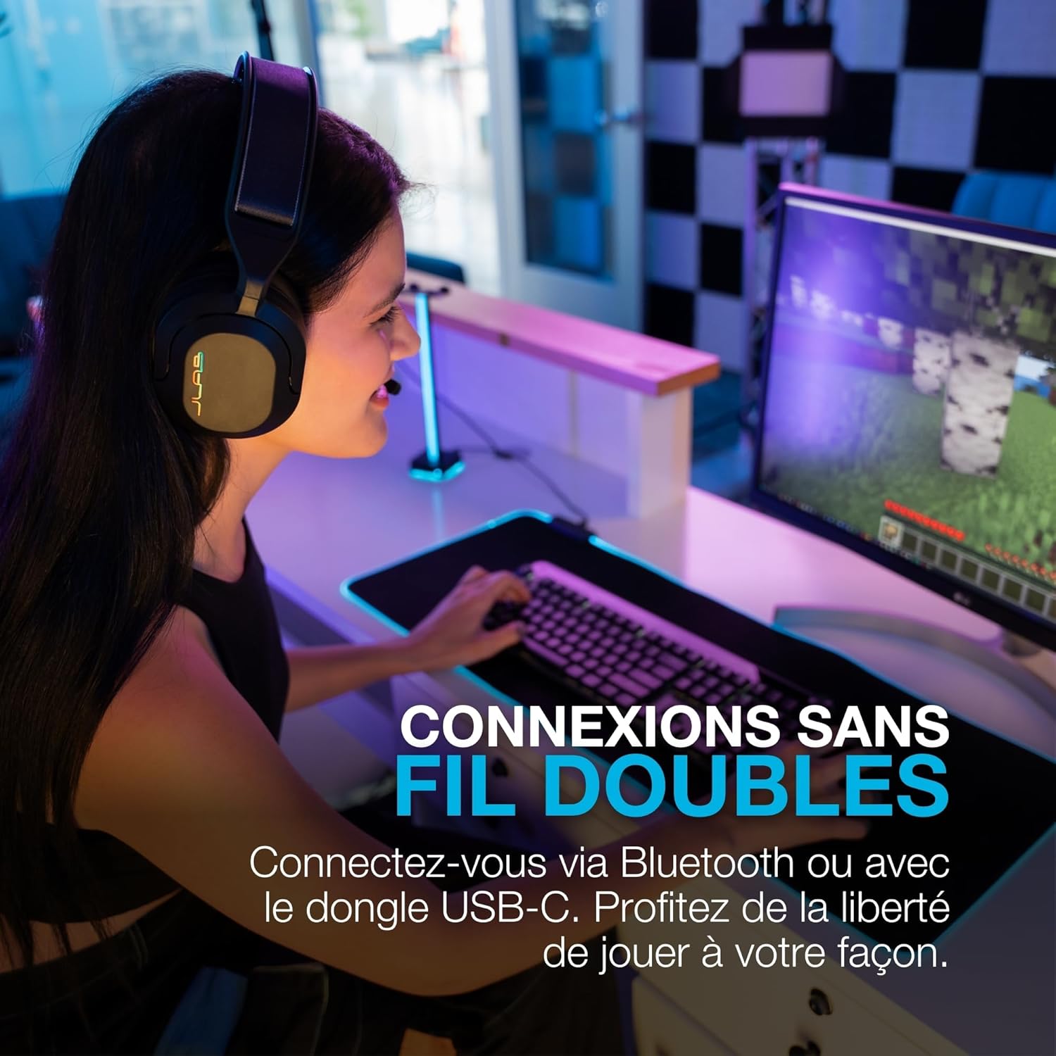 Thumbnail 1 de JLab Nightfall casque gaming sans fil over-ear avec micro rotatif (PC, PlayStation, Switch)