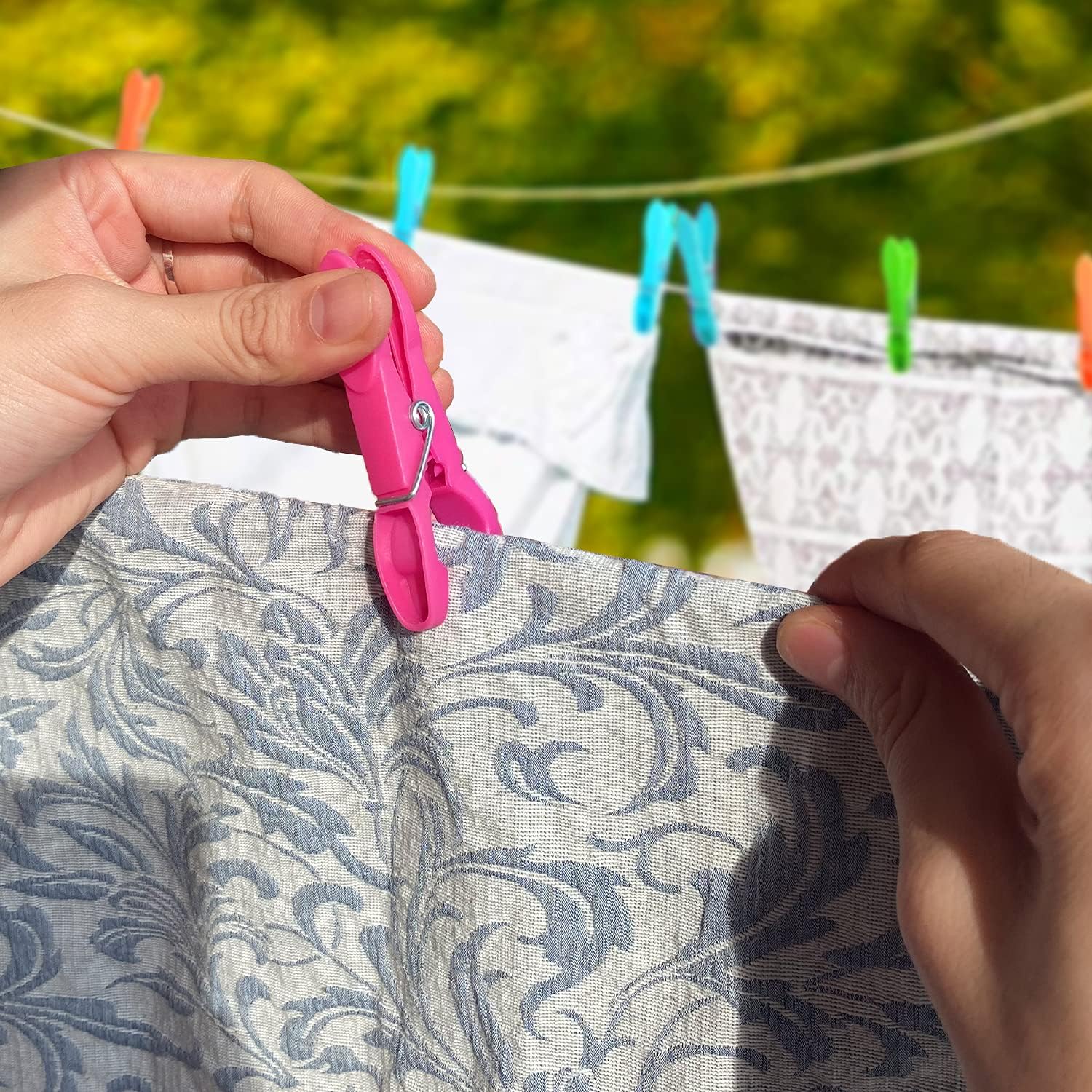 Thumbnail 3 de Bonilife Clothes Pegs (48 packs) strong-grip plastic pegs for washing line in 5 colours