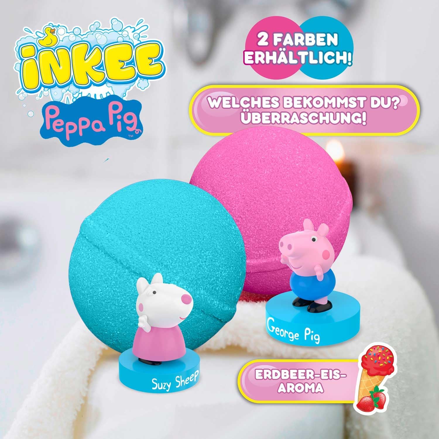 Detalle 2 de INKEE SURPRISE - Set de 5 bolas de baño Peppa Pig con sorpresa