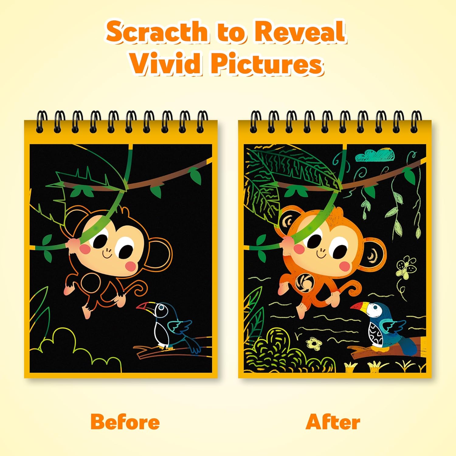 Thumbnail 3 de Mocoosy 24-Pack Scratch Art Party Favors for Kids (Rainbow Scratch Notebooks, Ages 4–8/12)