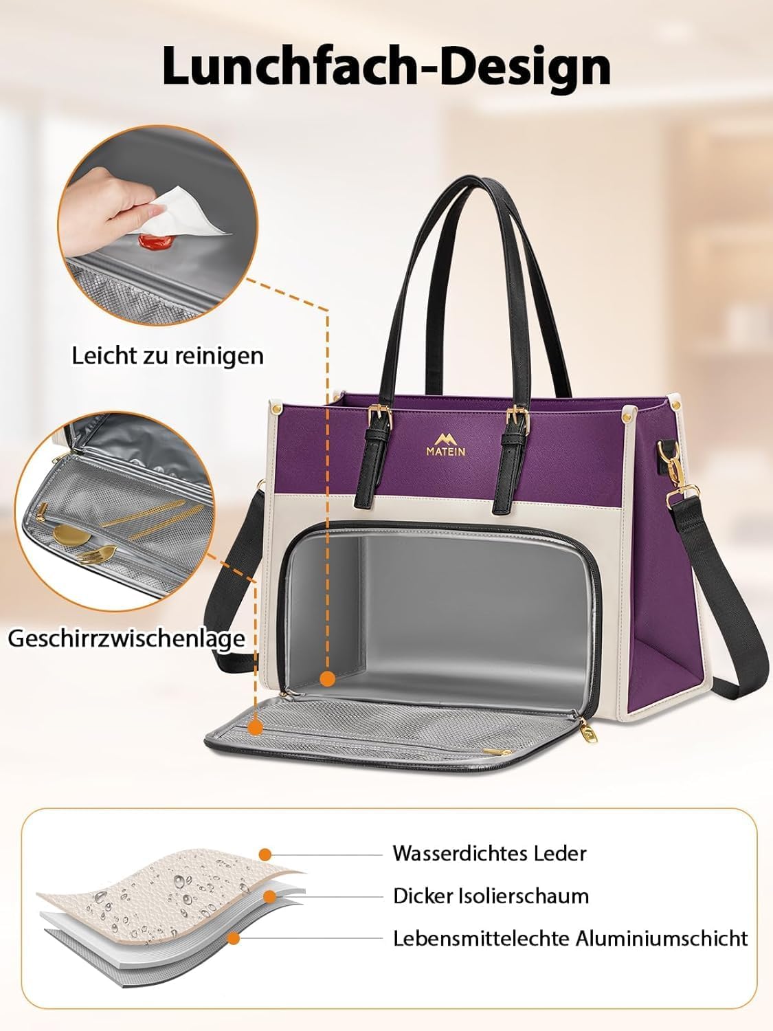Thumbnail 3 de MATEIN Lunchtasche 15,6 Zoll mit Kühlfach