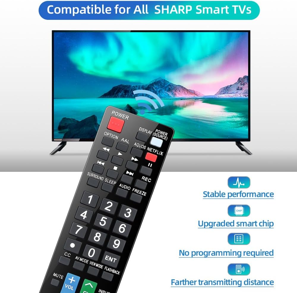 Detalle de Gvirtue Universal Remote Replacement for Sharp AQUOS TVs