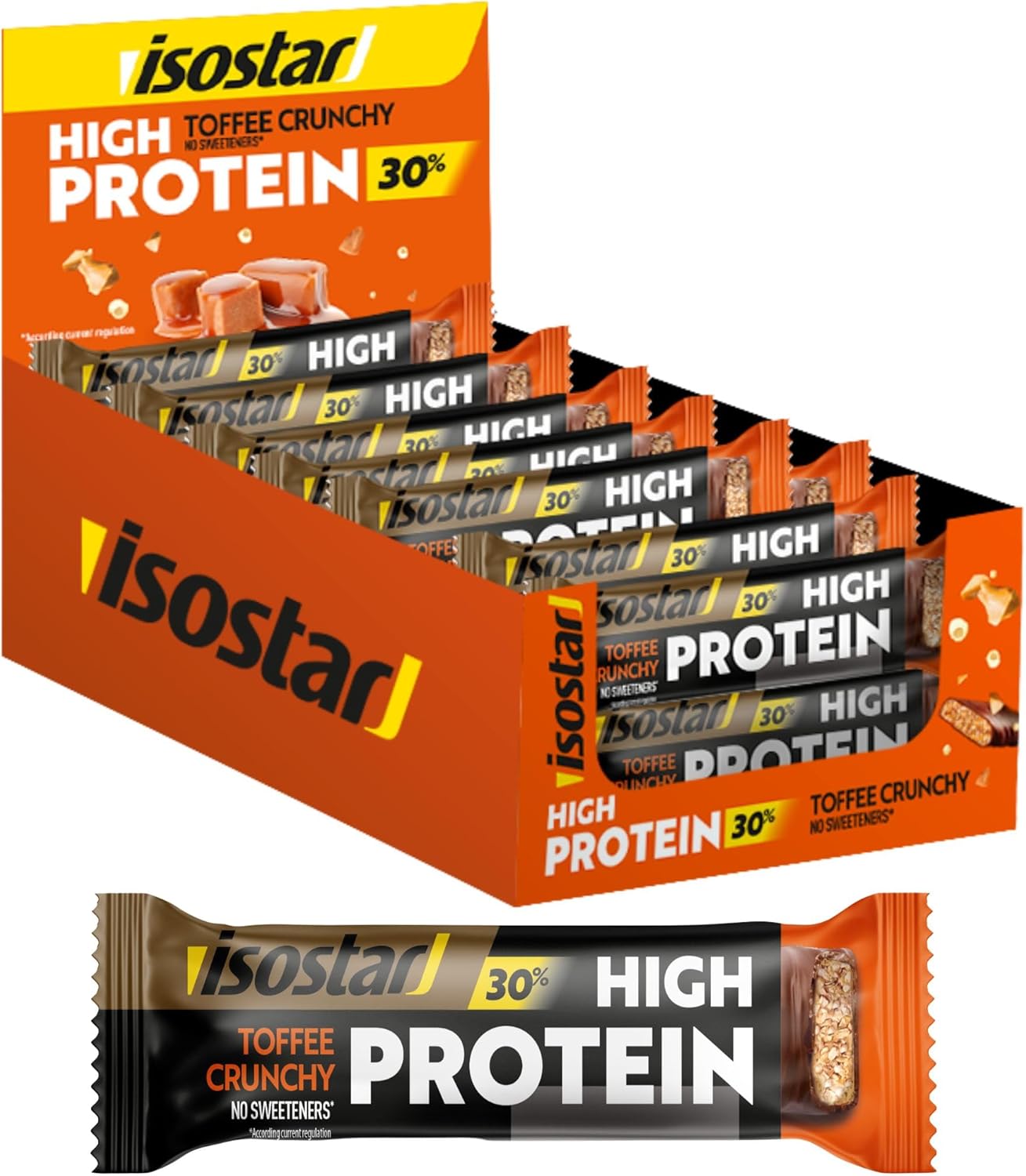 Detalle de ISOSTAR Barres High Protein 30 Toffee Crunchy – 16 barres de 55 g