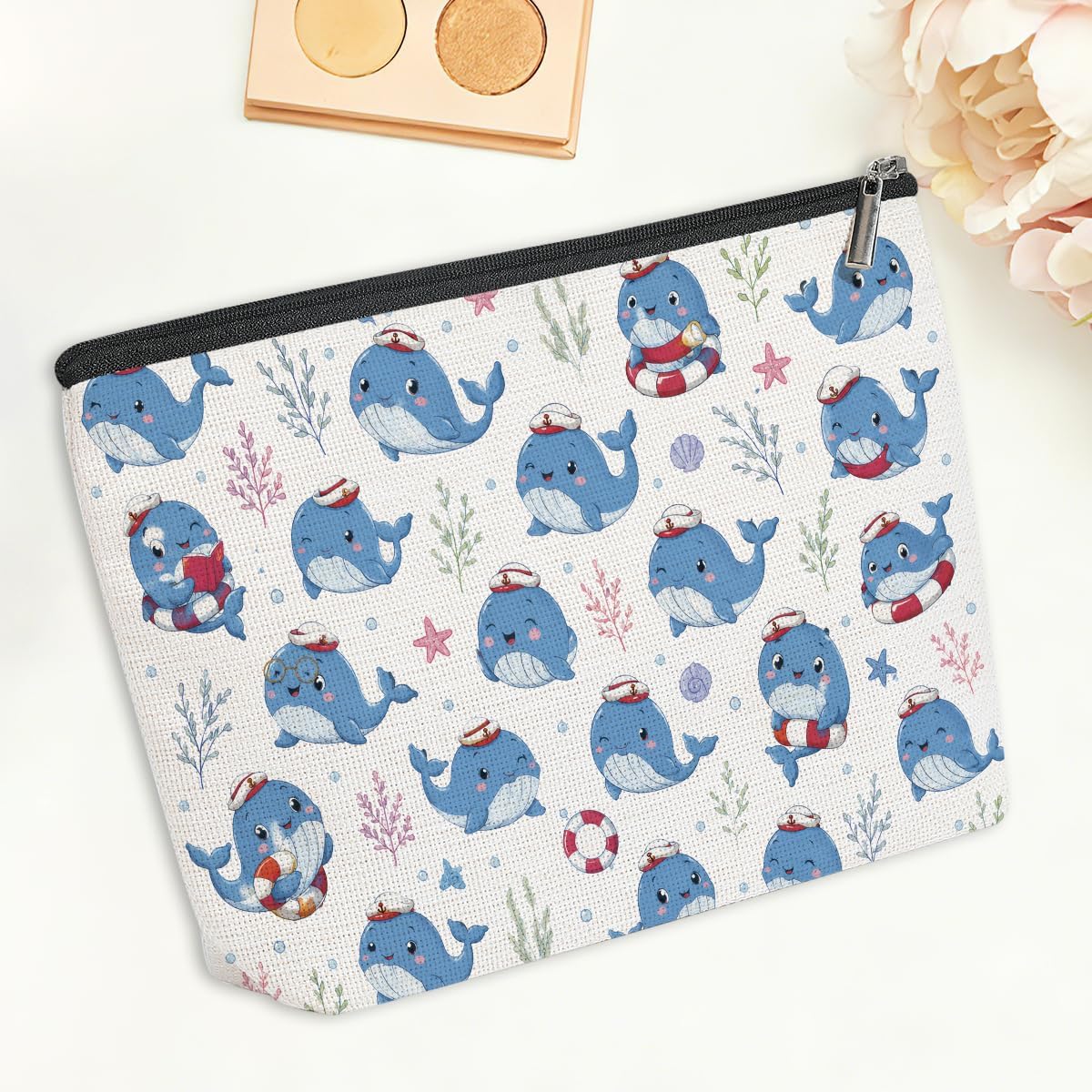 Detalle de Whale Makeup Bag, Cotton and Linen