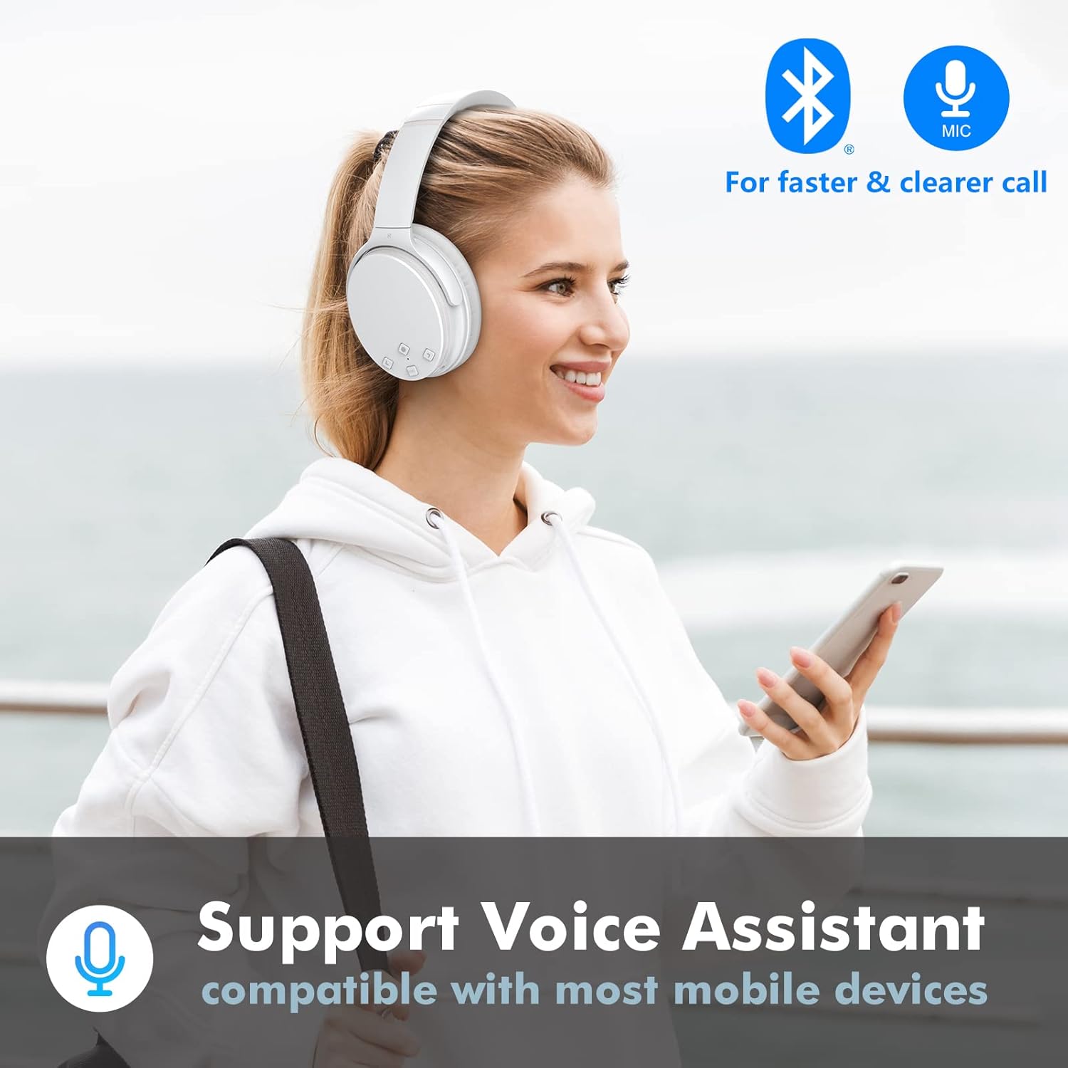 Thumbnail 3 de Srhythm NC35 wireless noise cancelling over-ear headphones (Bluetooth 5.0) with mic, foldable design and up to 50+ hours playtime