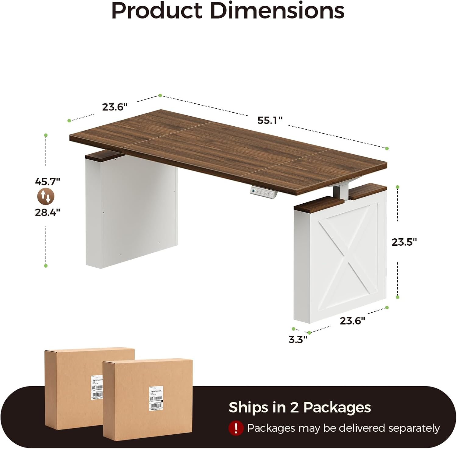 Detalle 2 de OffiGo Electric Standing Desk, 55 Inch
