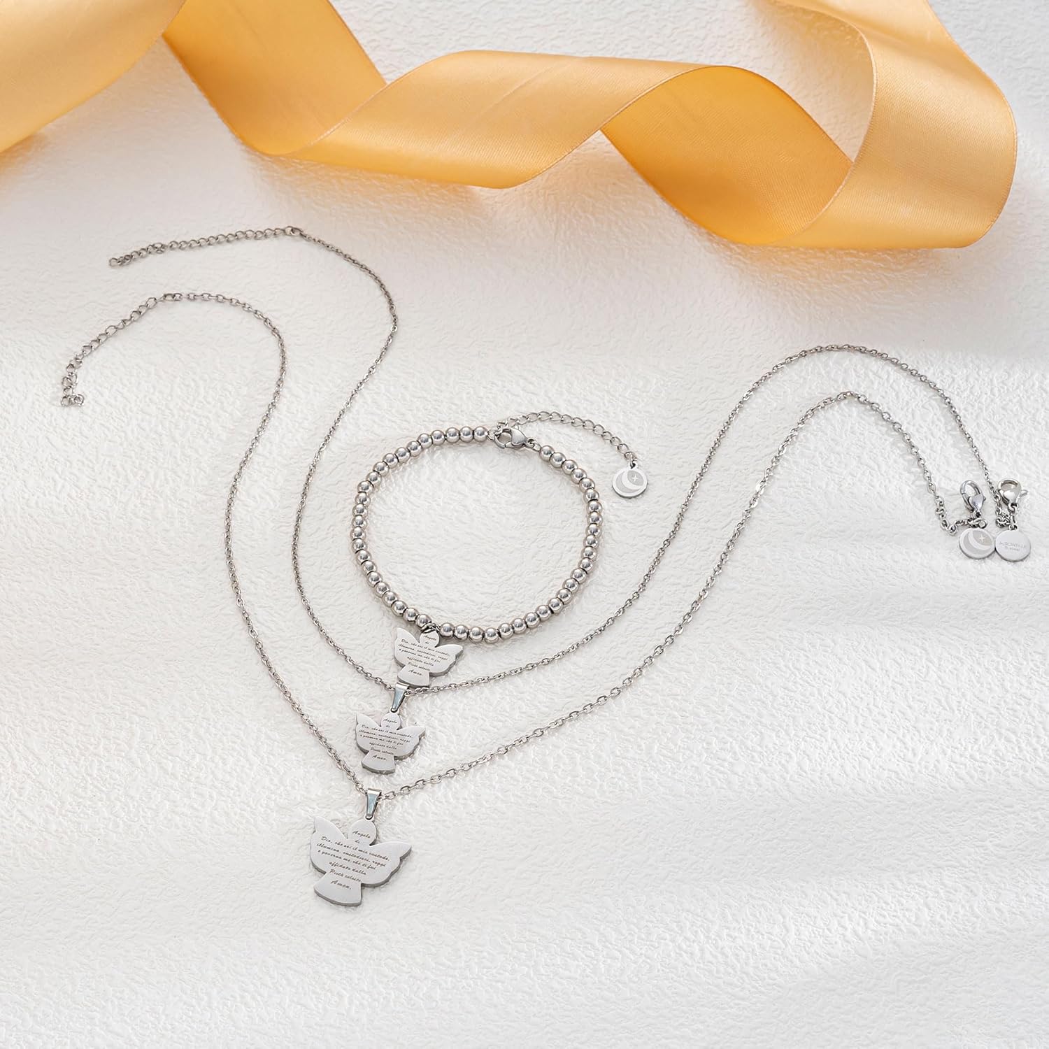Thumbnail 5 de Collana Angelo Custode Donna/Bambina in Acciaio Inossidabile con Preghiera – Confezione Regalo inSCINTILLE
