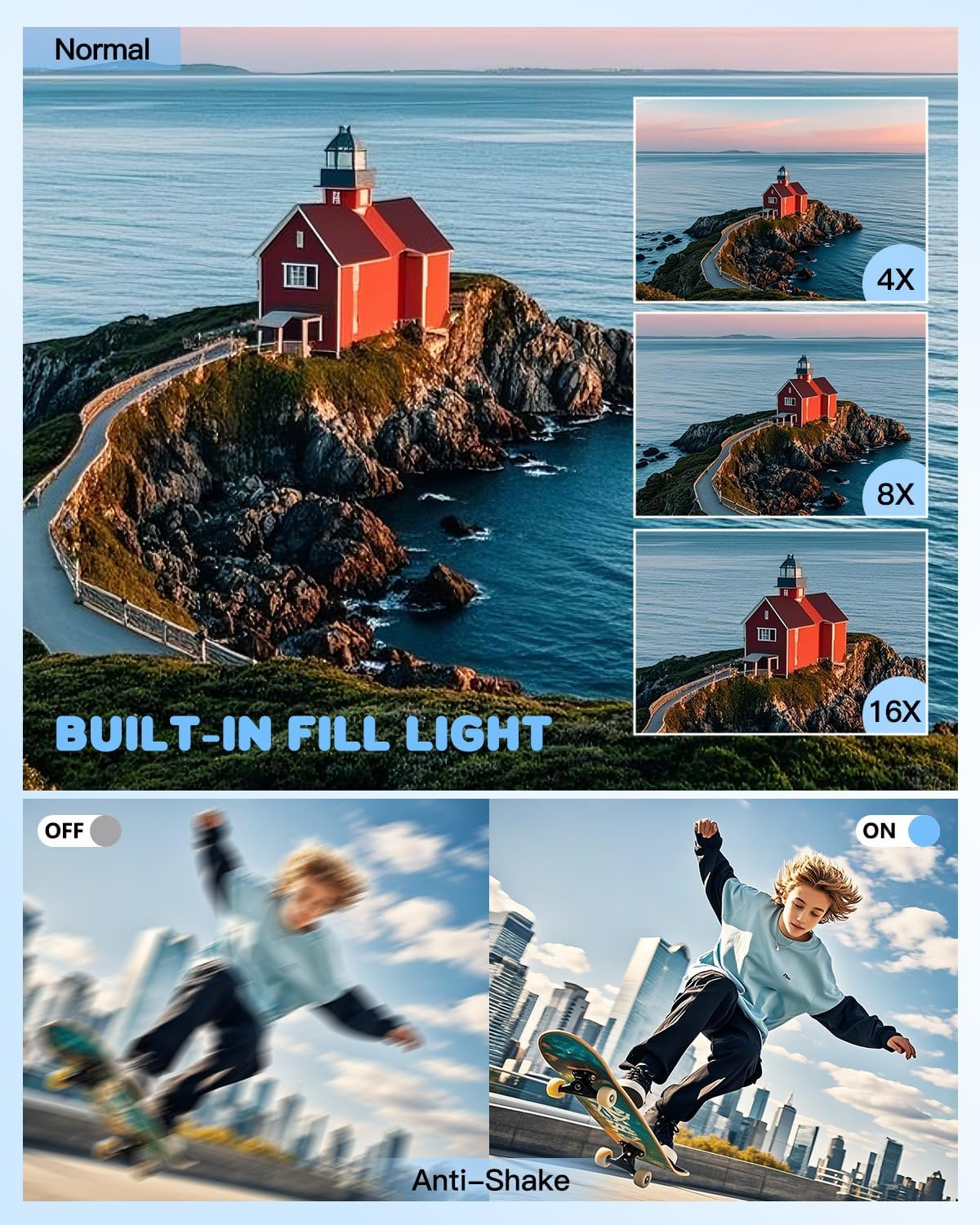 Detalle 2 de Digitalkamera 1080P 44MP Fotoapparat – kompakt, einfach zu bedienen, ideal für Einsteiger
