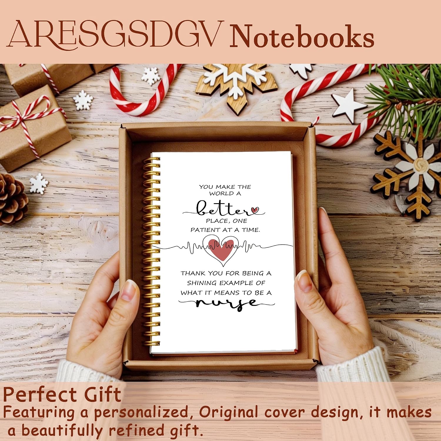 Detalle 2 de ARESGSDGV Nurse Thank You Spiral Notebook, Hardcover, 160 Pages, 5.5 x 8.3 Inch