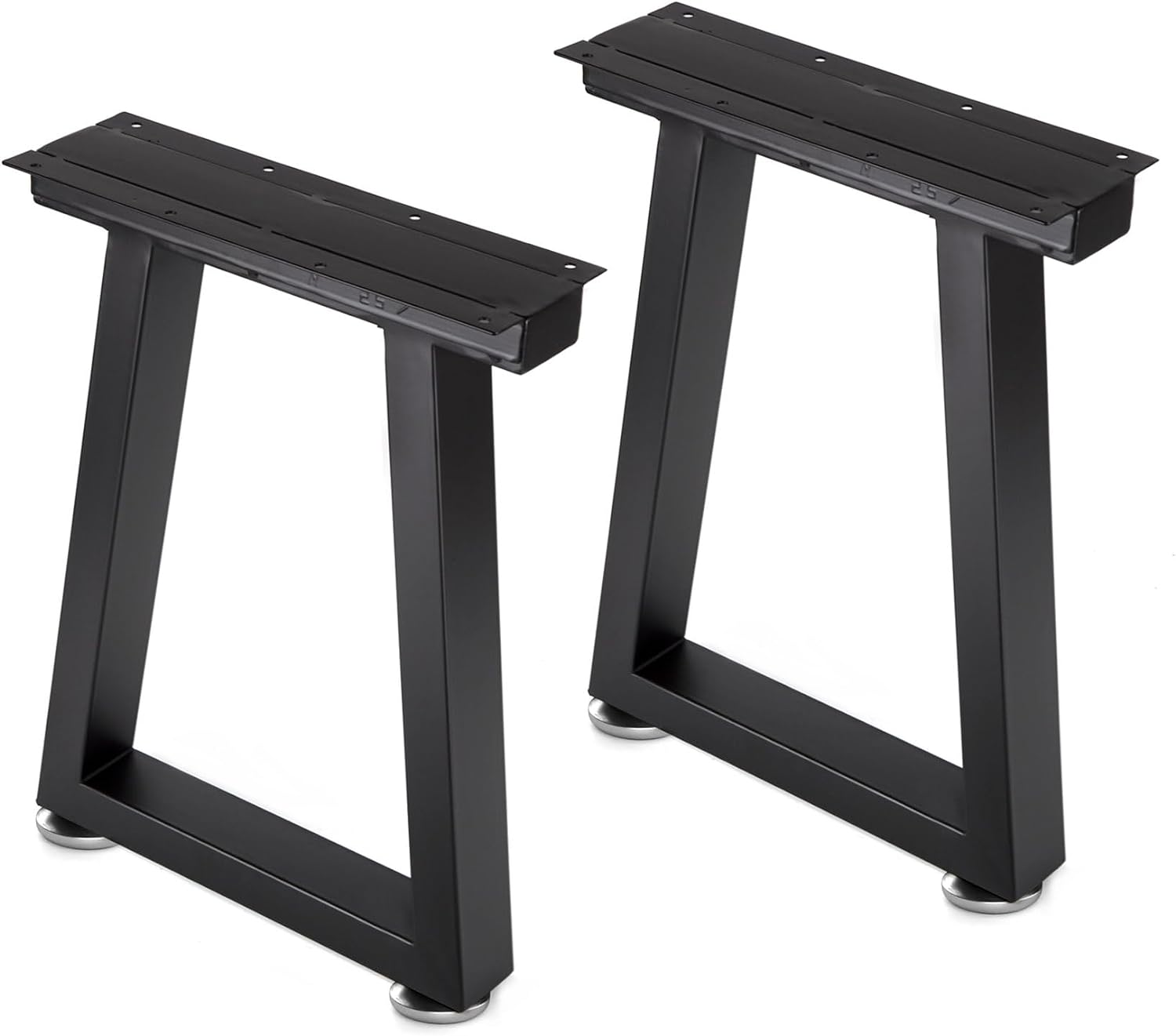 Detalle de Telakeni Trapezoid Legs 16-Inch Metal Bench and Table Legs, Black, Set of 2