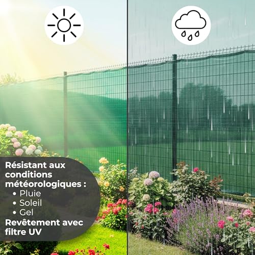 Detalle de SPRINGOS Filet d'ombrage 1 x 50 m + 200 Attaches-câbles – filet HDPE 140 g/m², 90% d'ombrage, vert