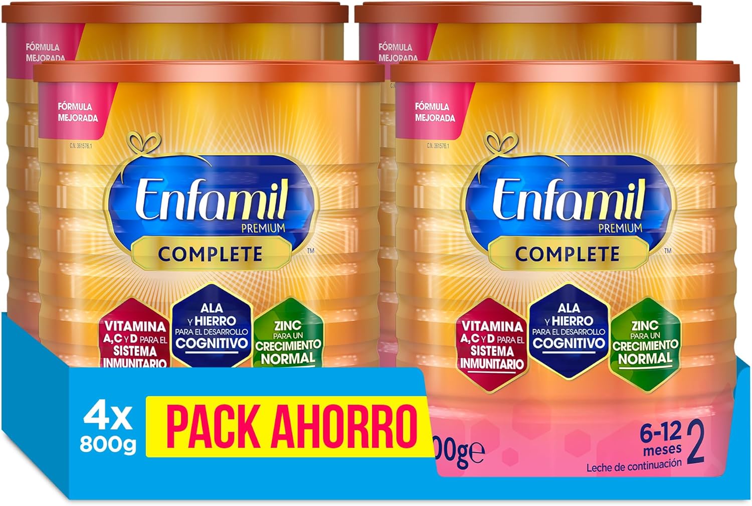 Detalle de Enfamil Pack Ahorro Fórmula Leche Infantil 4x800g