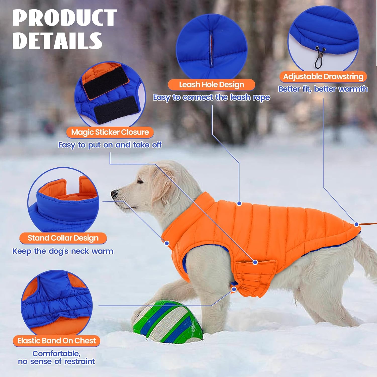 Detalle 2 de Lelepet Reversible Dog Winter Coat