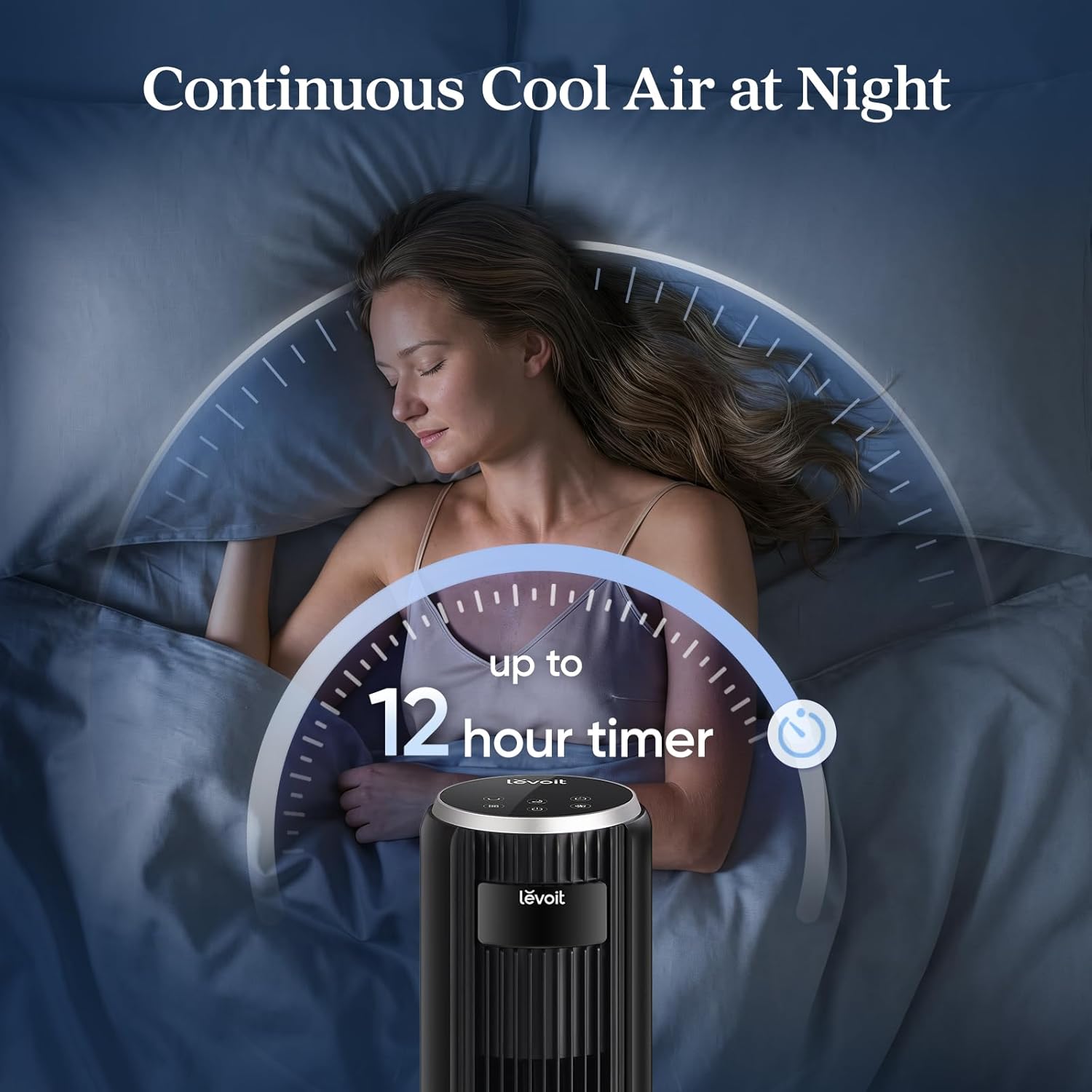 Thumbnail 5 de Levoit 20dB Silent Tower Fan – Quiet, Energy-Saving Cooling for Bedroom & Home