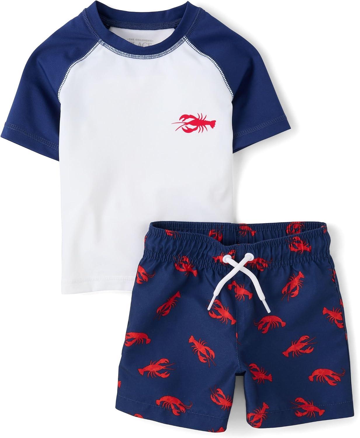 Detalle 1 de The Children's Place Baby Boys' Short-Sleeve Rashguard and Trunks Set