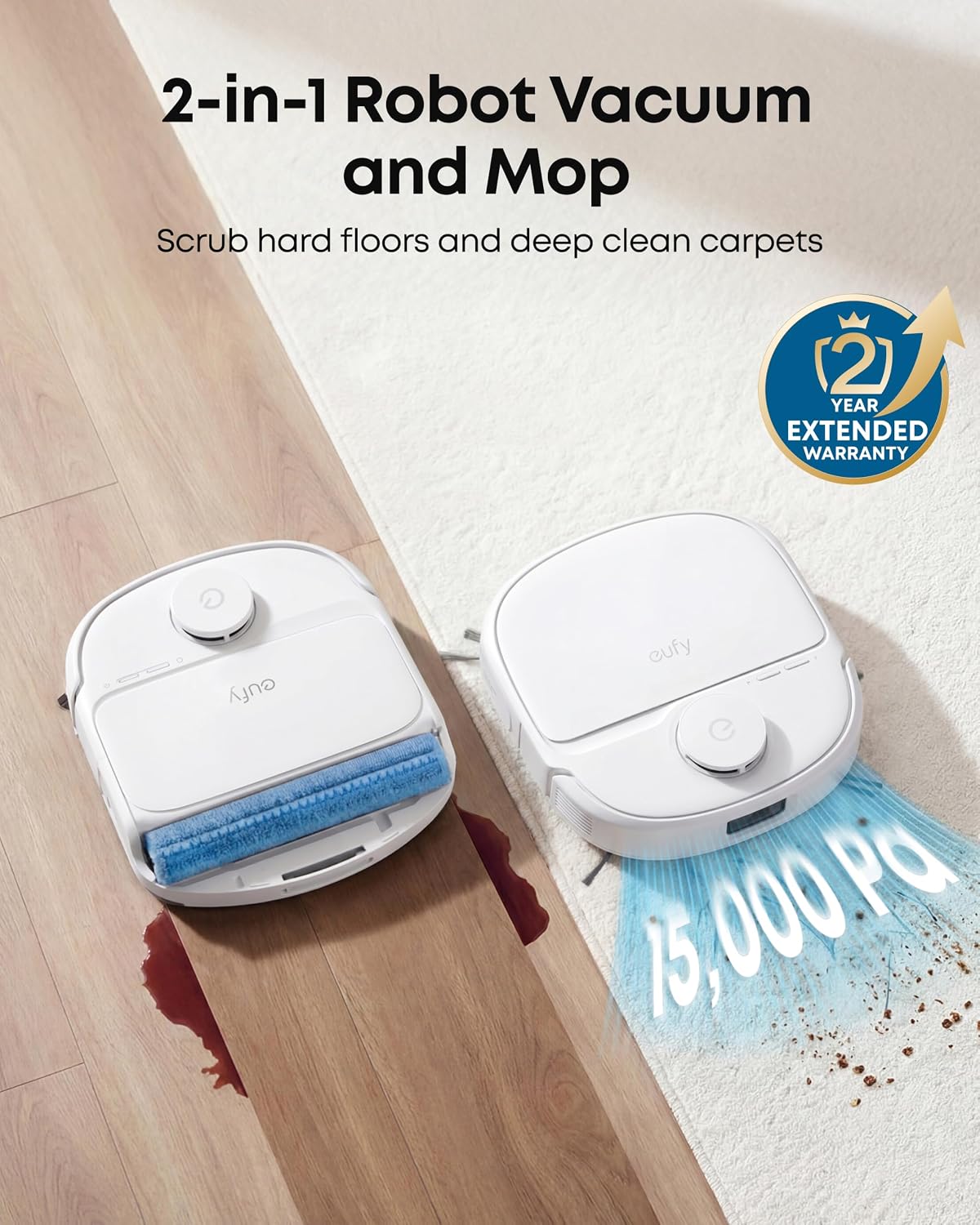 Thumbnail 3 de eufy New 2026 C28 Omni White Robot Vacuum Cleaner with Mop and All-in-One Station