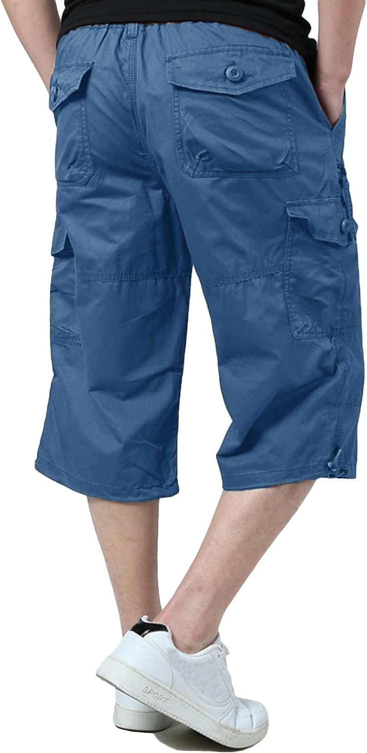 Detalle 2 de KEFITEVD Cargo Shorts Men: 3/4 Length, Cotton Comfort with Multi Pockets