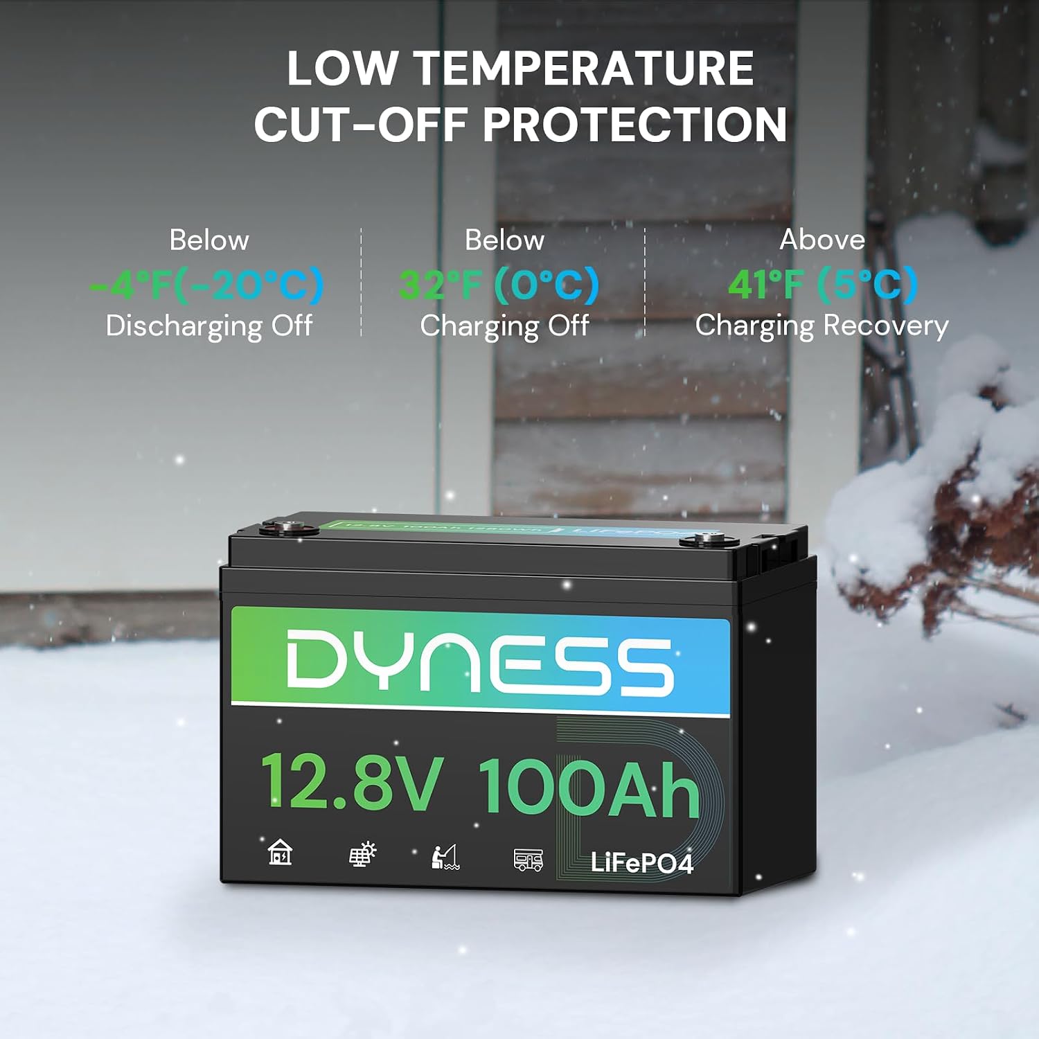 Detalle de Dyness AR1.2 12V100AH TC Group 31 LiFePO4 Battery, 100Ah, 100A BMS