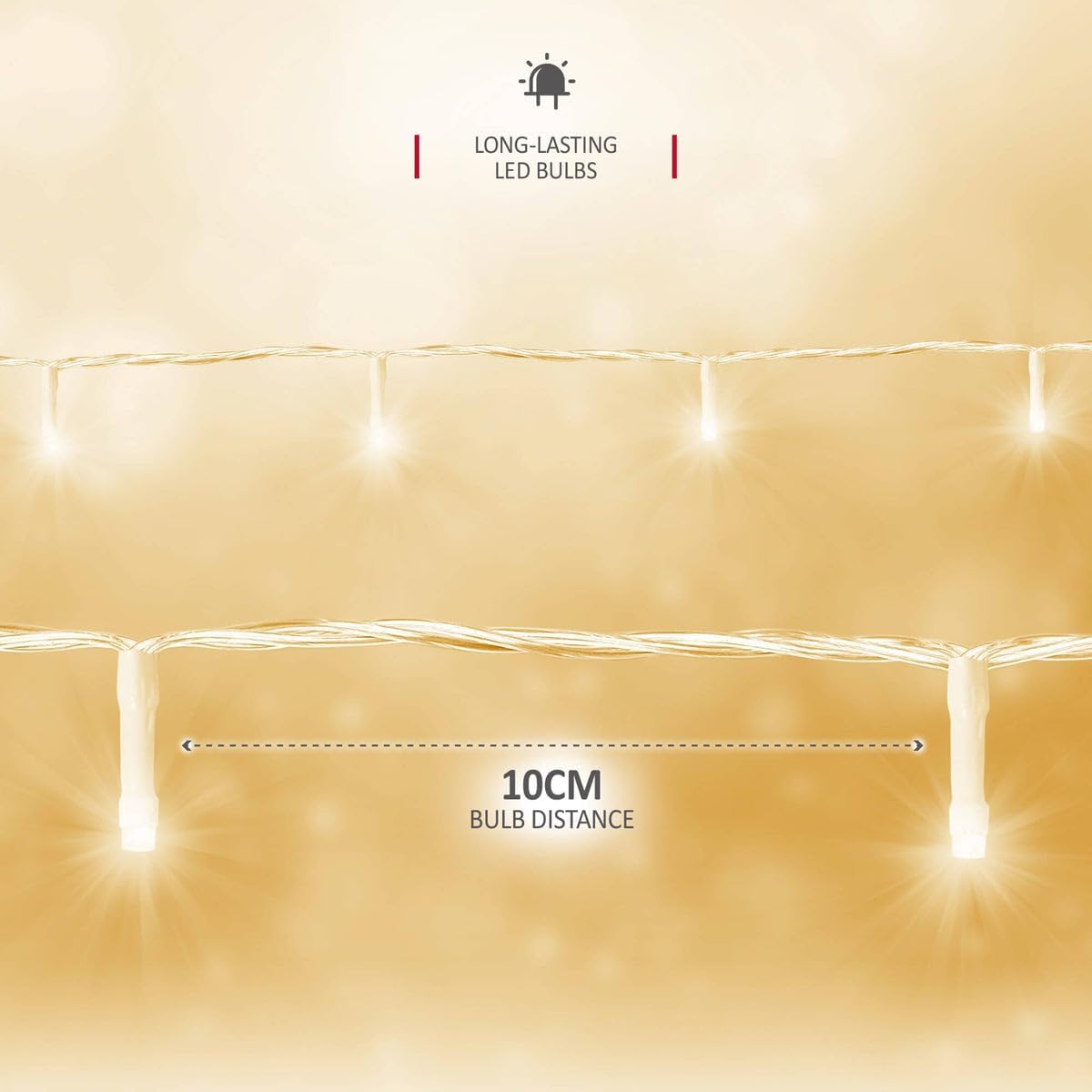 Thumbnail 2 de NETTA Christmas Tree Lights 100 LED, 10m Warm White Fairy Lights with Memory & 8 Modes