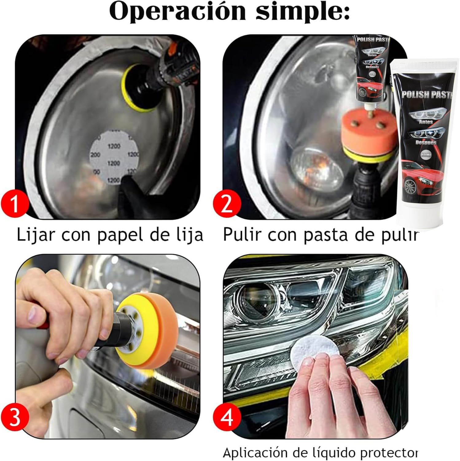 Detalle de various Kit Pulir Faros Coche restaura lentes