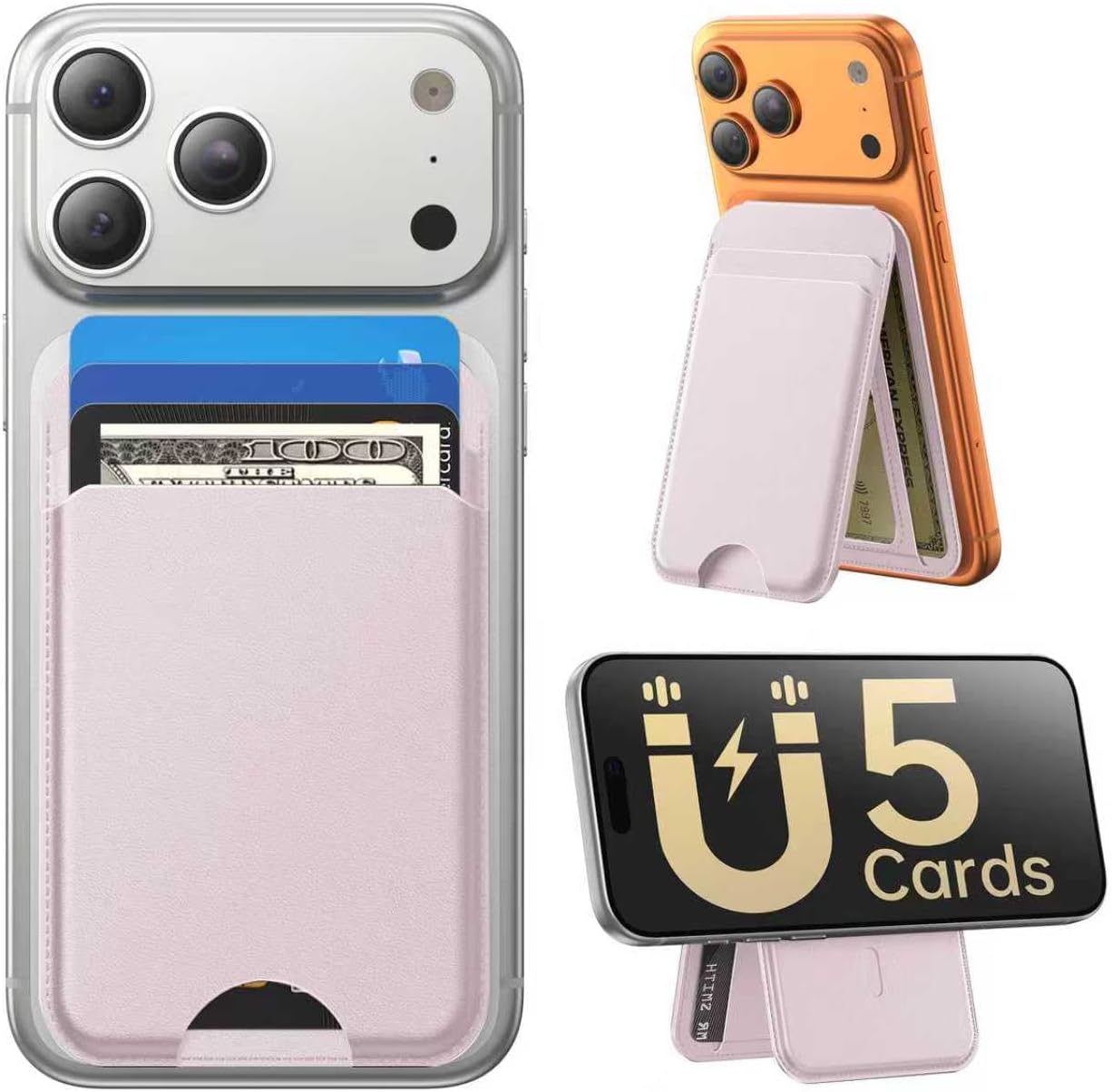 Detalle 2 de Fanseesy MagSafe Wallet with Stand for iPhone (5 Card Slots)