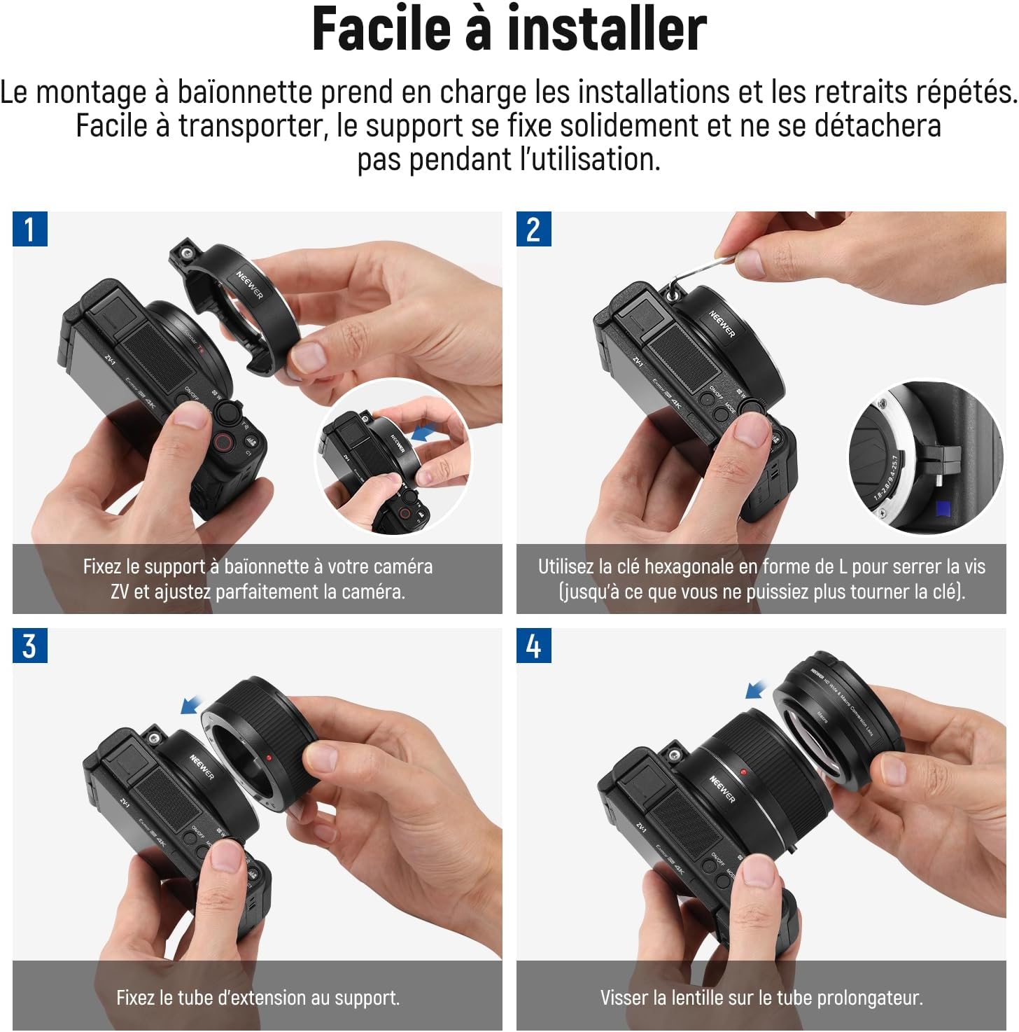 Detalle 2 de NEEWER Objectif grand angle 18 mm 2-en-1 + macro 10x pour Sony ZV1