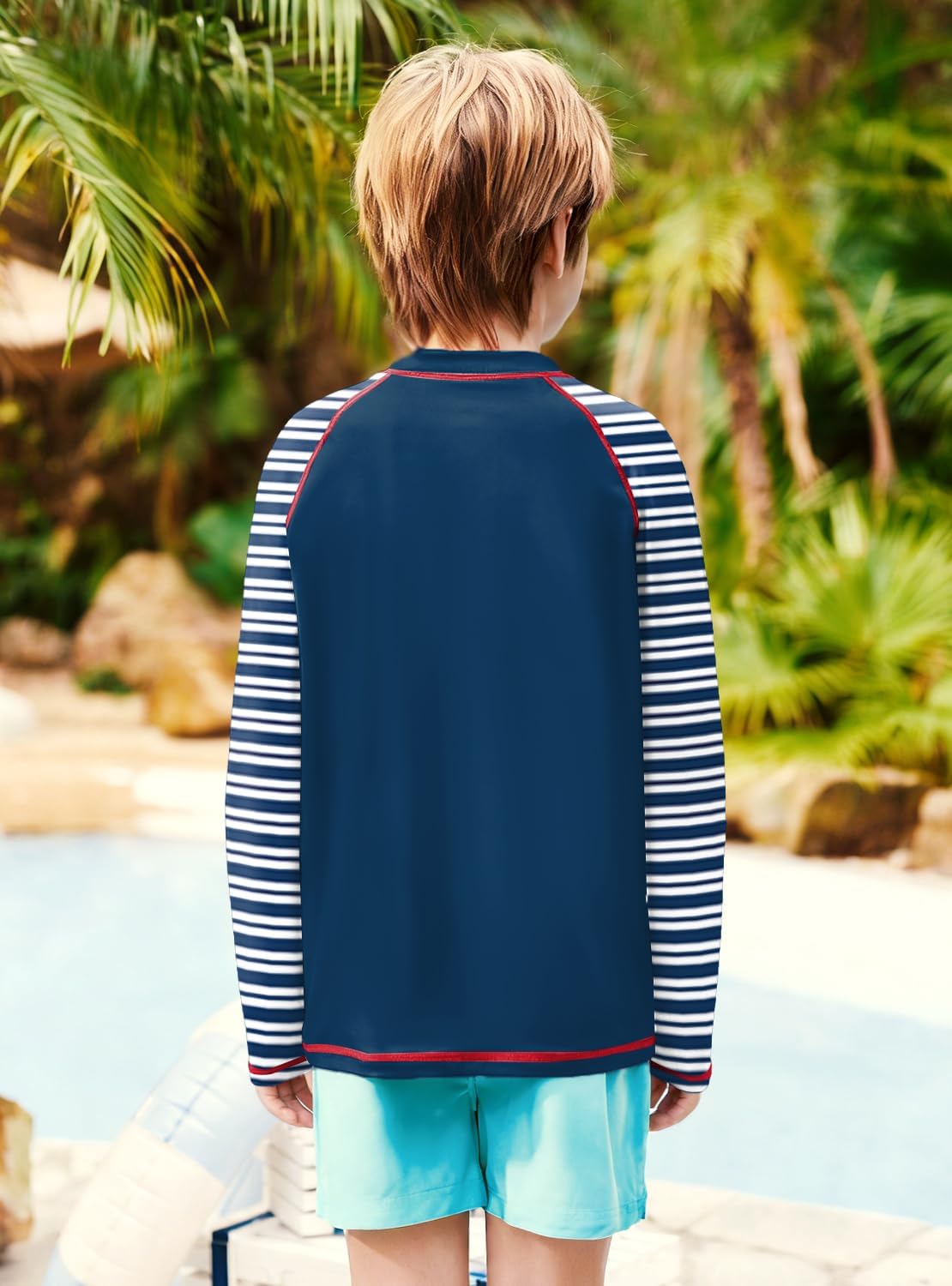 Detalle de BesserBay Jungen UV Shirt 1/4 Zip Langarm Stehkragen UPF 50+ Rash Guard, Größen 110–150