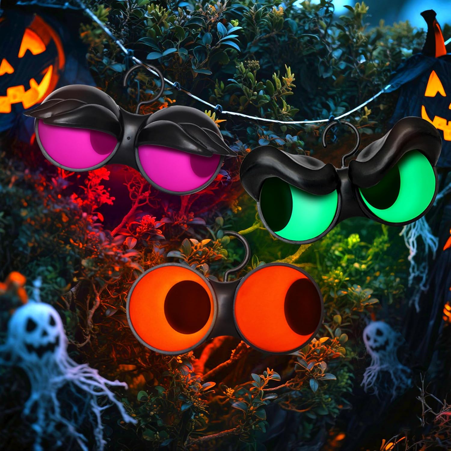 Detalle de Joiedomi 30149 Animated Halloween Eye Lights, 3-Piece Set with Timer