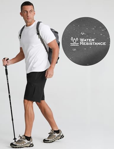Detalle de APTRO Mens Cargo Hiking Shorts – Lightweight, 5 Zip Pockets, UPF50+, Black (3XL)