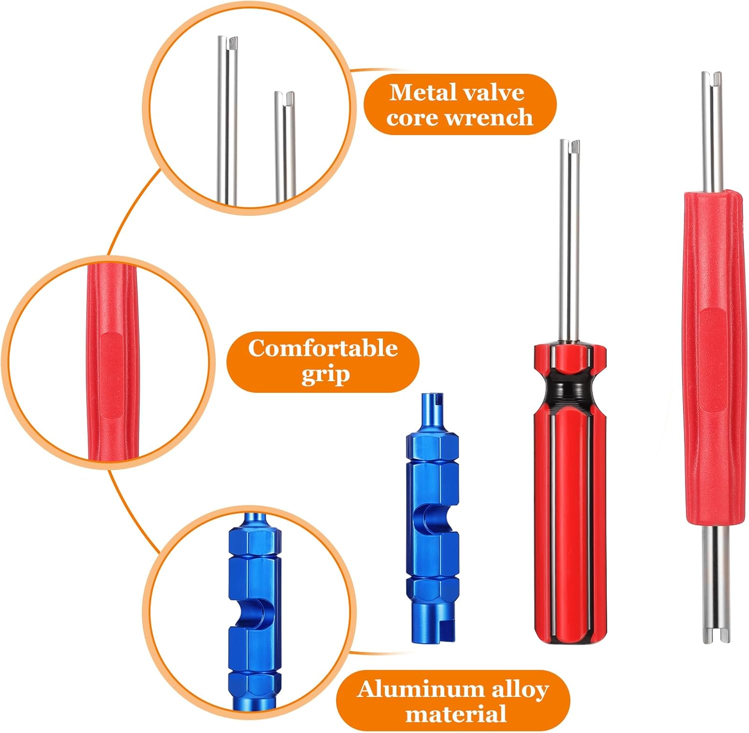 Detalle de Coptiner 44 Pcs Tyre Repair Kit with Valve Core Tools and Caps – Complete Valve Maintenance Set