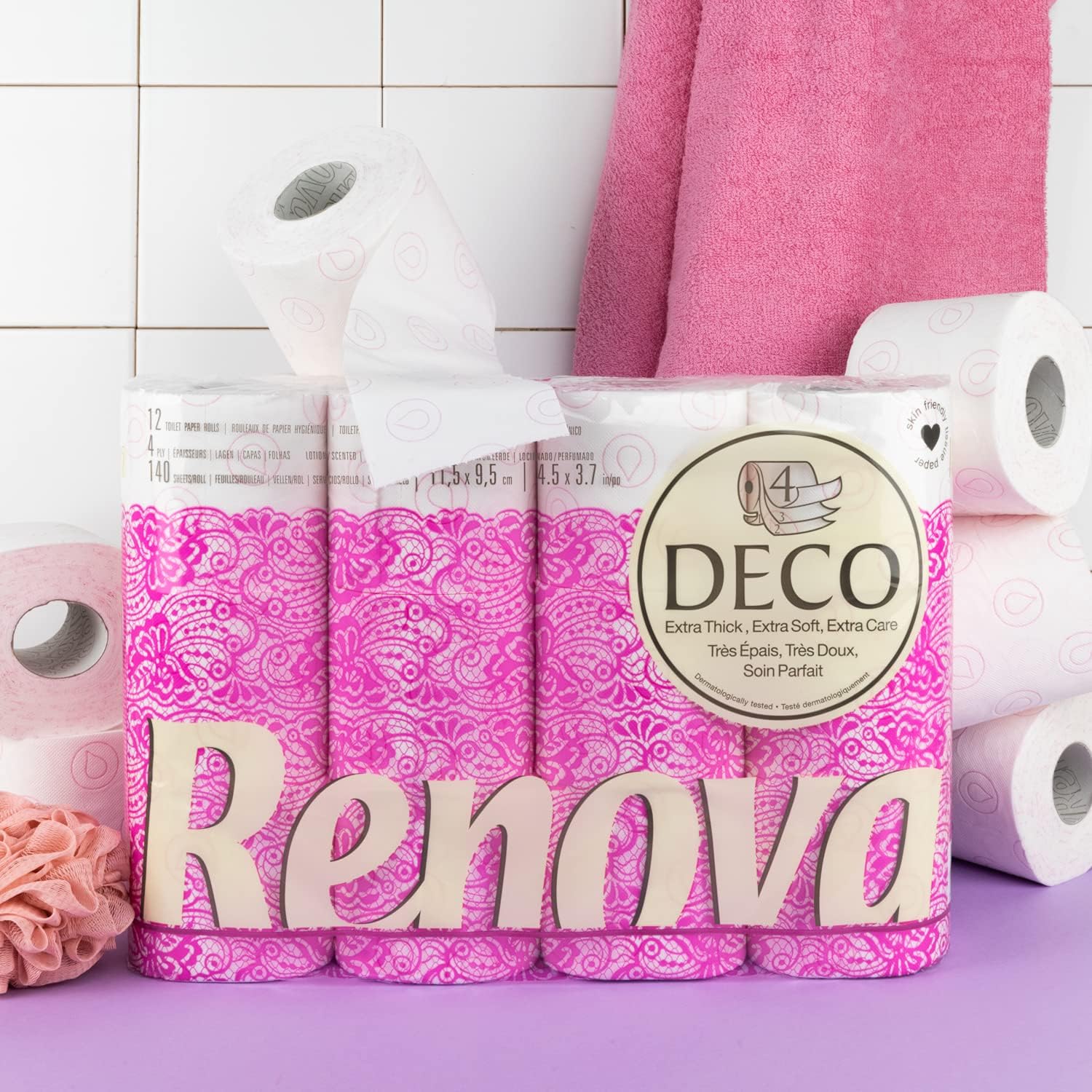 Thumbnail 8 de Renova Papel Higiénico 4 Capas Blanco Perfumado, 12 Rollos 🧻