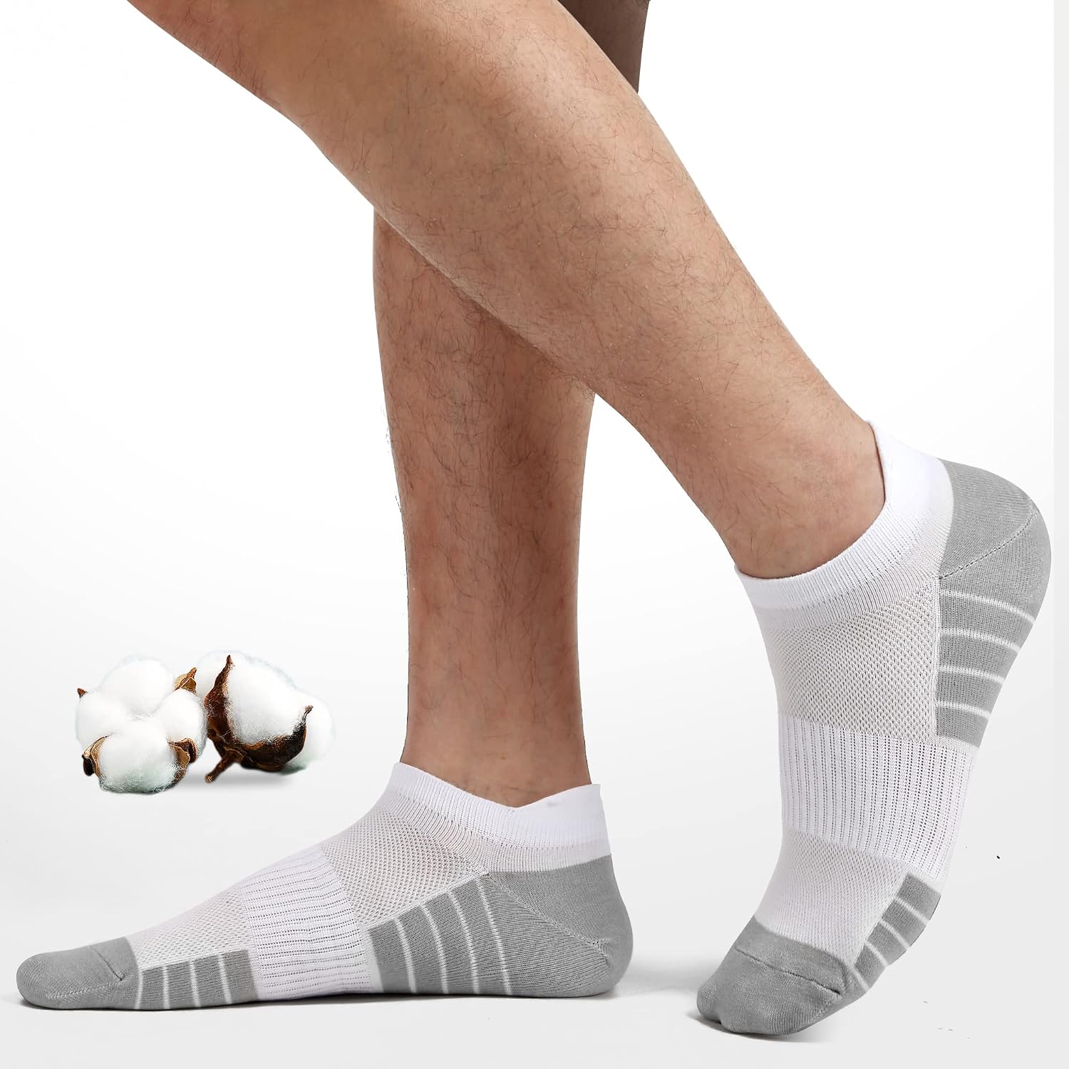 Thumbnail 1 de HIYATO Sneaker-Socken 10 Paar – Atmungsaktiv, Baumwolle, Anti-Blasen, Kompression, Knöchelhoch