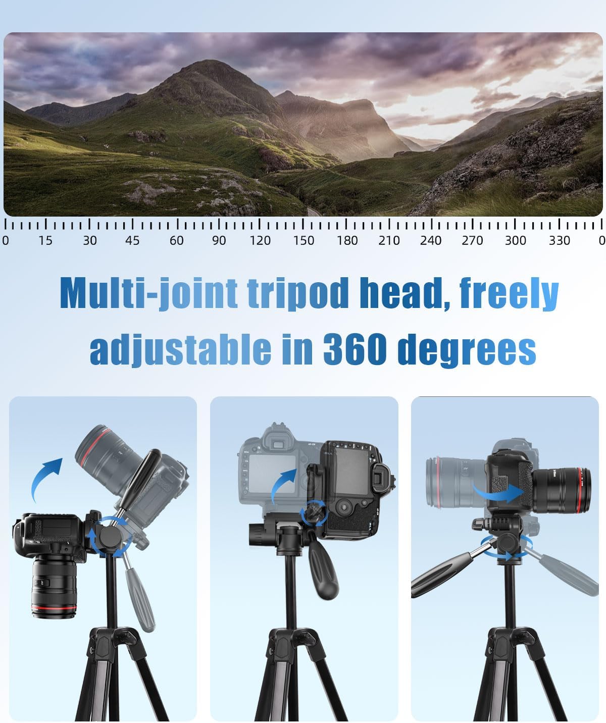Thumbnail 4 de POLAM-FOTO 68 Inch Camera Tripod: Lightweight Aluminium with Phone Holder
