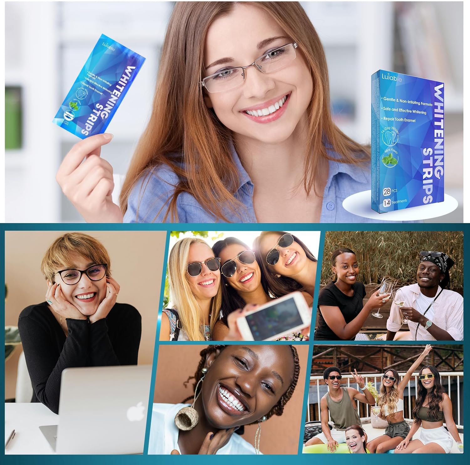 Thumbnail 6 de Luiable Teeth Whitening Strips – Enamel-Safe, 14 Treatments (28 Strips) for a Brighter Smile