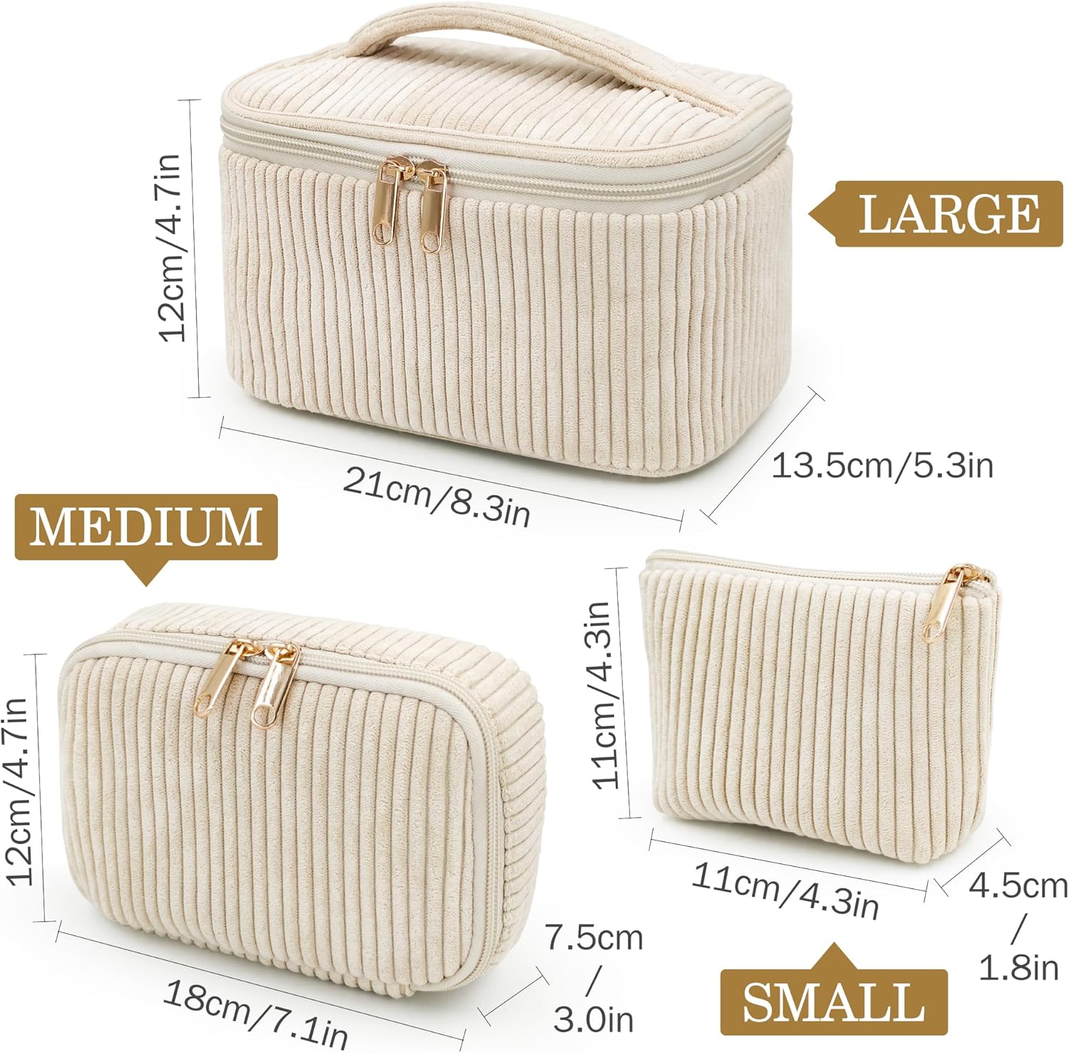 Detalle 2 de 3er Set Kosmetiktasche Kulturtasche 26 x 16 x 14 cm