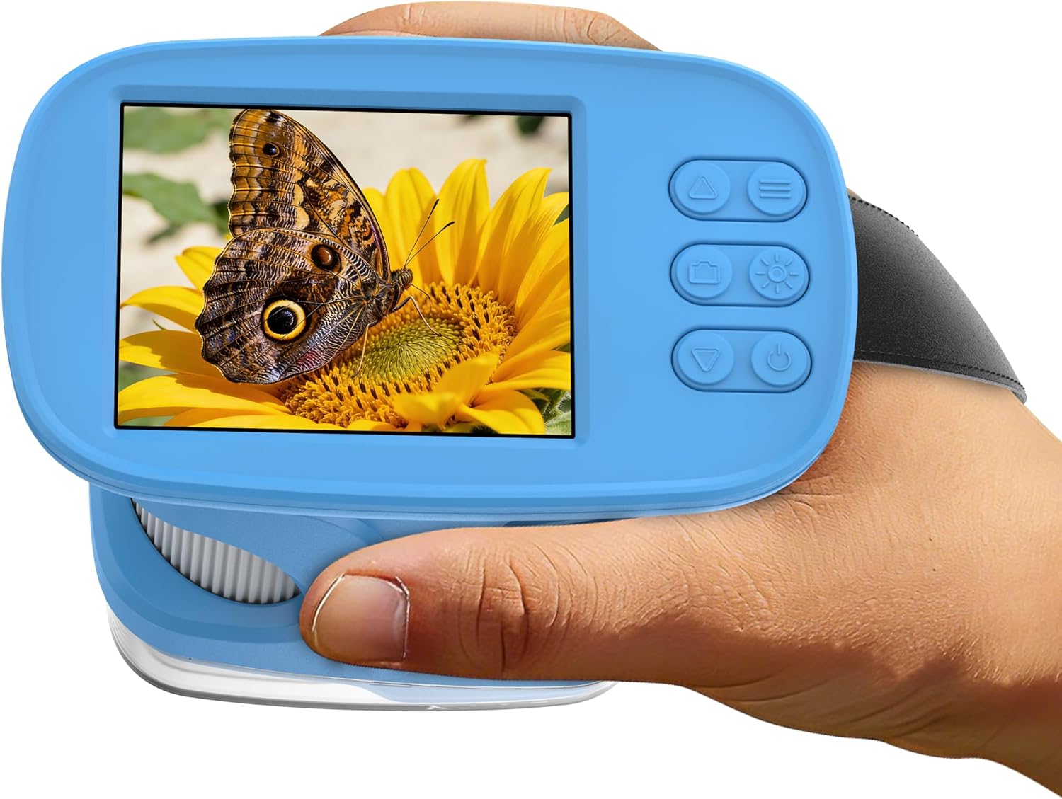 Detalle de Upgrade 2.4’ Screen 4K Kids' Microscope (Blue) – Portable 1000X Handheld Camera Microscope