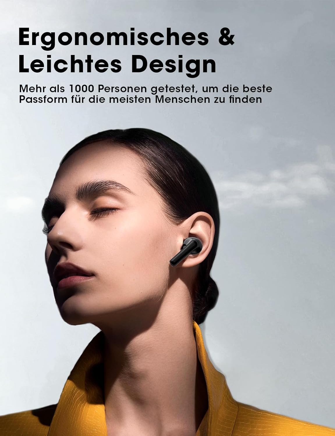 Detalle de ZZU Bluetooth Kopfhörer T18: Kabellose In-Ear mit 4 ENC Mikrofonen, 52 Std. Gesamtspielzeit und IPX7