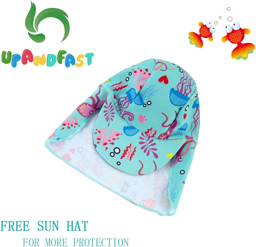 Thumbnail 6 de Upandfast Baby Girl One Piece Swimwear with Sun Hat UPF 50+